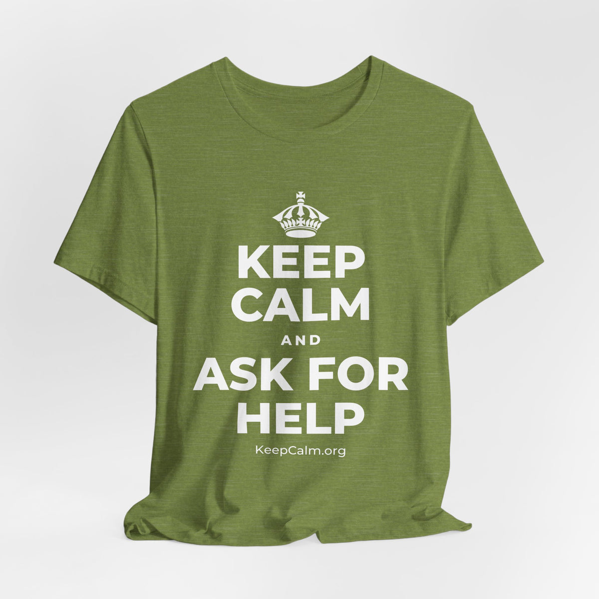 KEEP CALM AND ASK FOR HELP T-Shirt (Baby Blue–Silver)