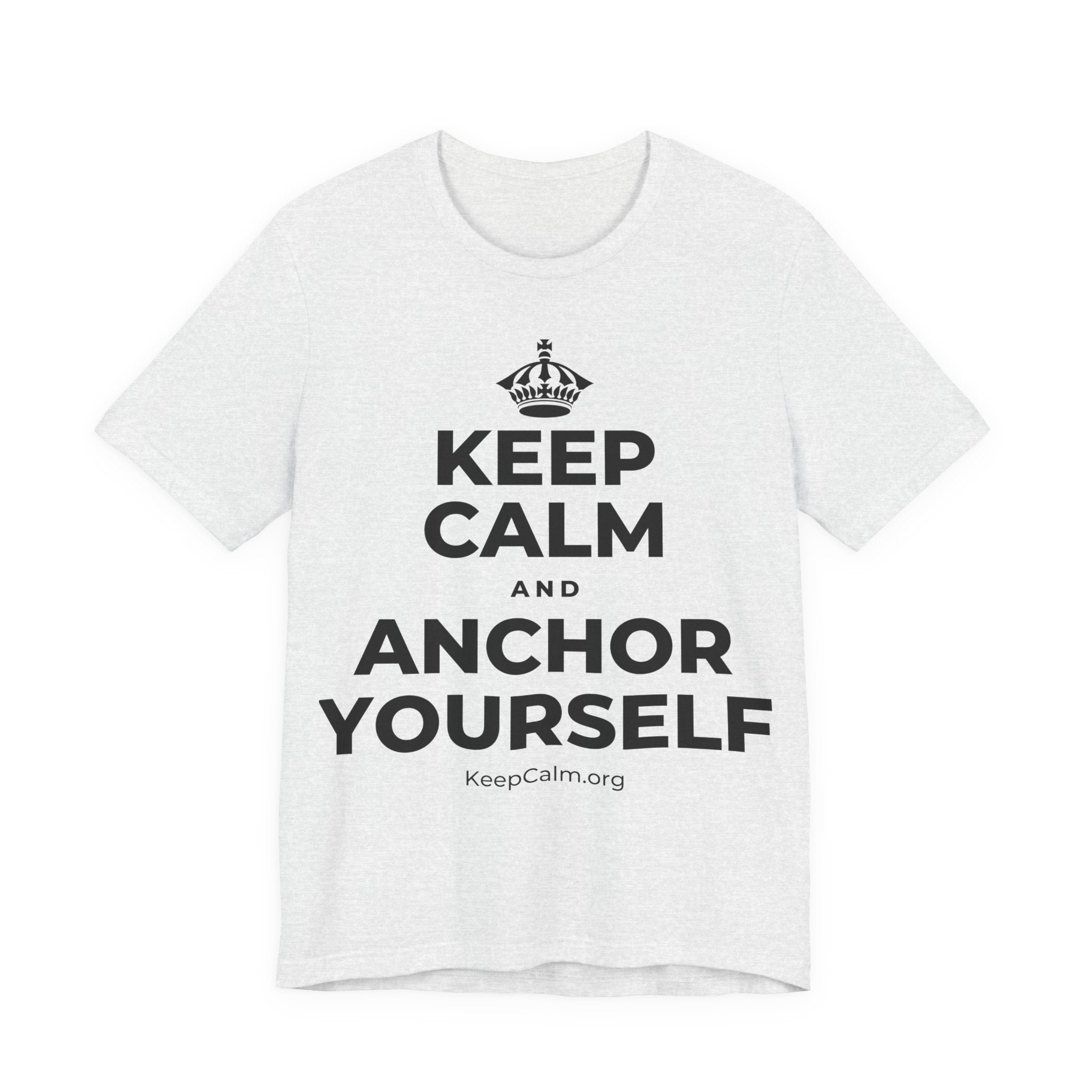 KEEP CALM AND ANCHOR YOURSELF T-Shirt (Soft Cream–Heather Mauve)