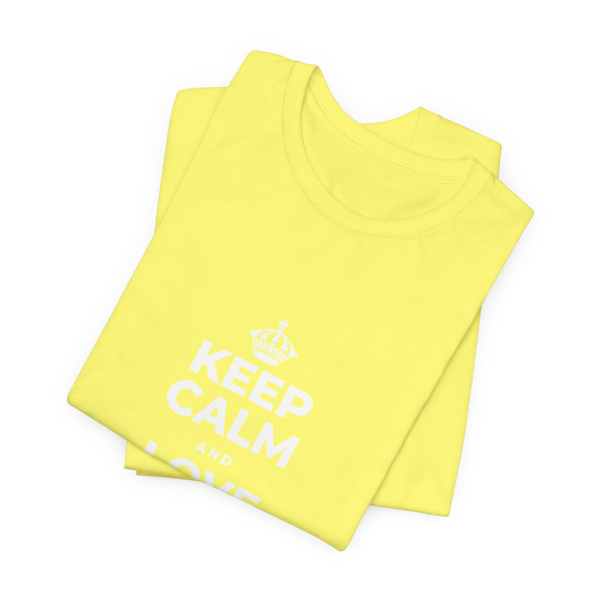 KEEP CALM AND LOVE WITHOUT POSSESSION T-Shirt (Soft Cream–Heather Mauve)