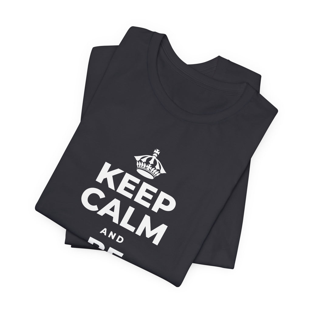 KEEP CALM AND BE STRONG LIKE A 🦕 T-Shirt (Baby Blue–Silver)