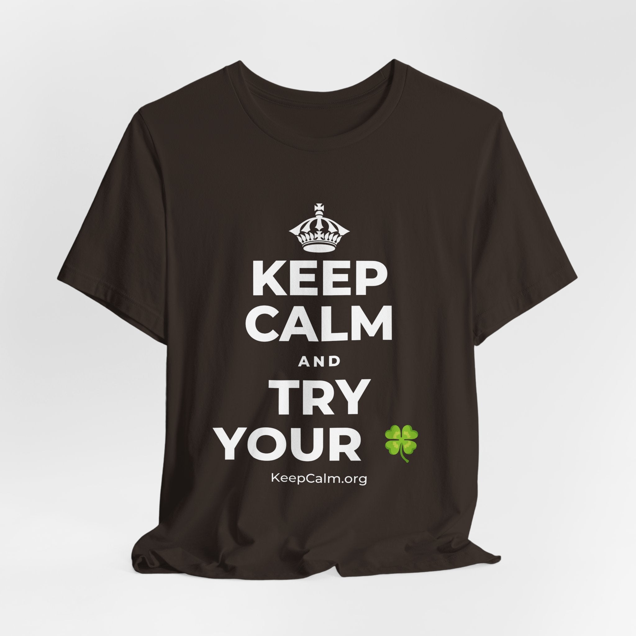 KEEP CALM AND TRY YOUR 🍀 T-Shirt (Soft Cream–Heather Mauve)