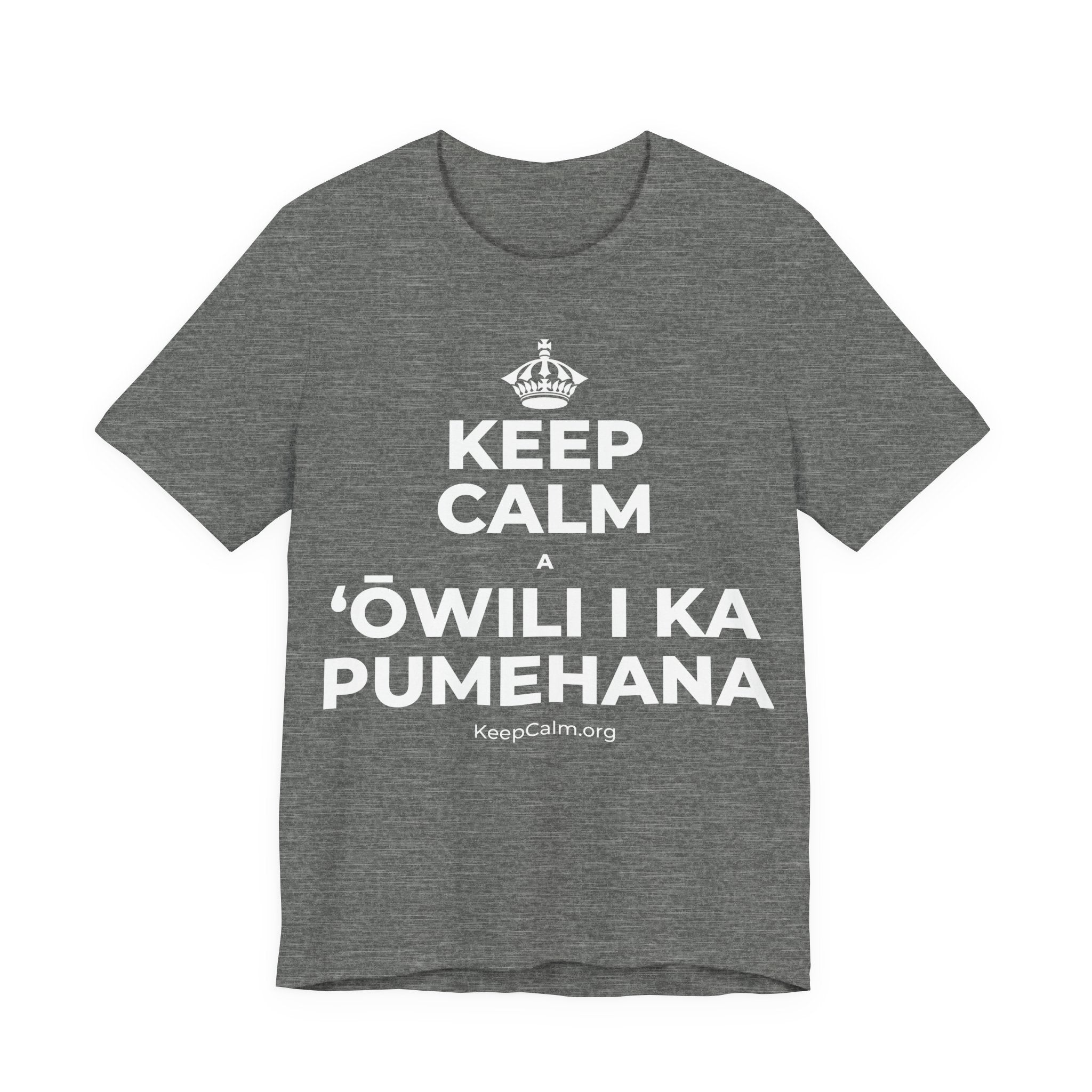 KEEP CALM A ʻŌWILI I KA PUMEHANA T-Shirt (Baby Blue–Silver)