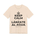 KEEP CALM Y LÁNZATE AL AGUA T-Shirt (Soft Cream–Heather Mauve)