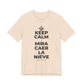 KEEP CALM Y MIRA CAER LA NIEVE T-Shirt (Soft Cream–Heather Mauve)