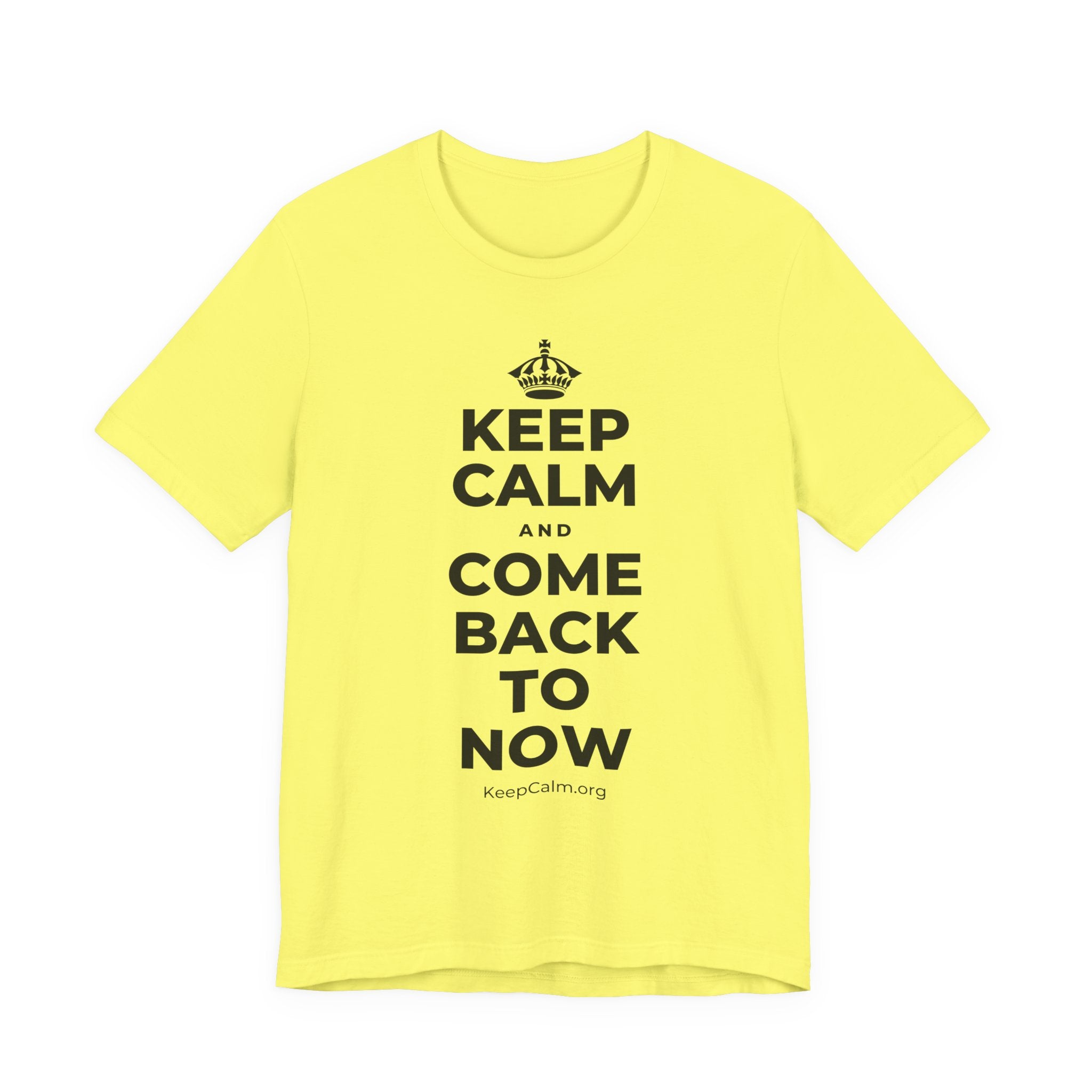 KEEP CALM AND COME BACK TO NOW T-Shirt (Soft Cream–Heather Mauve)