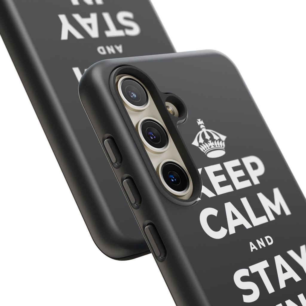 KEEP CALM AND STAY IN AND REST Phone Case (Dark)