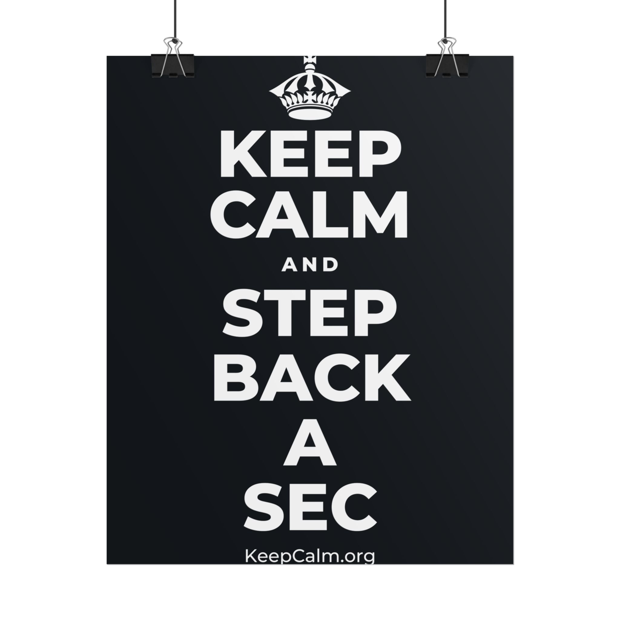 KEEP CALM AND STEP BACK A SEC Poster (Dark)
