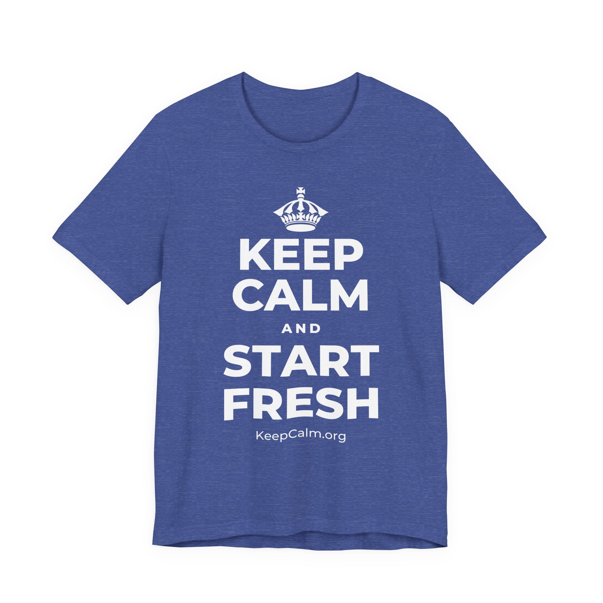 KEEP CALM AND START FRESH T-Shirt (Baby Blue–Silver)
