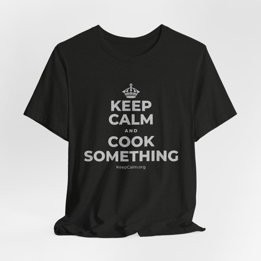 KEEP CALM AND COOK SOMETHING T-Shirt (Soft Cream–Heather Mauve)