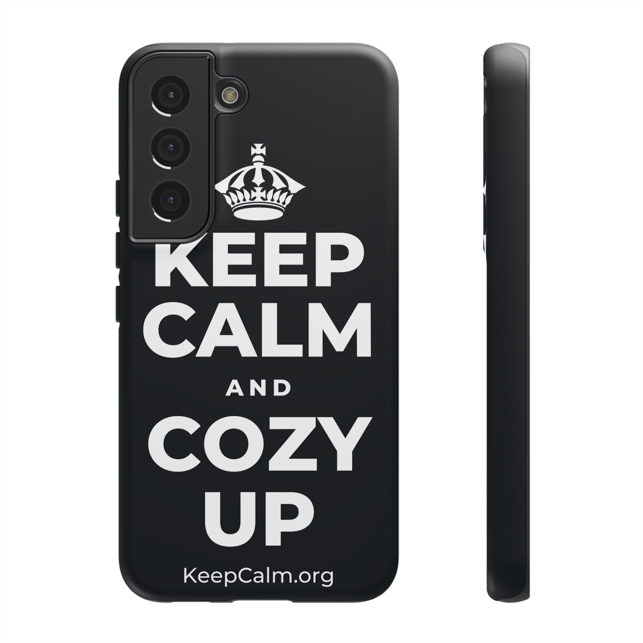 KEEP CALM AND COZY UP Phone Case (Dark)