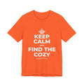 KEEP CALM AND FIND THE COZY T-Shirt (Baby Blue–Silver)