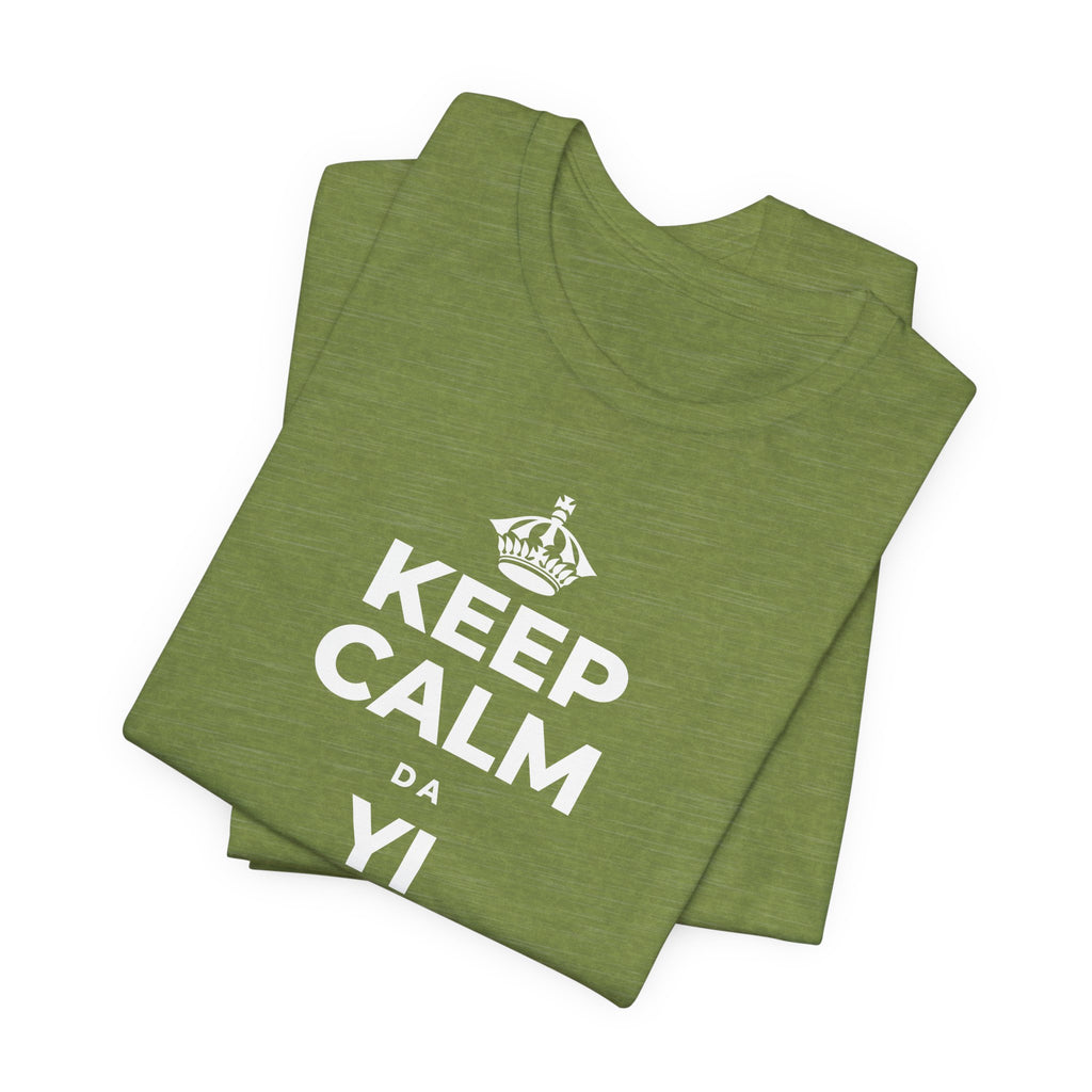 KEEP CALM DA YI ƘARAMIN JERIN ABUBUWA T-Shirt (Baby Blue–Silver)