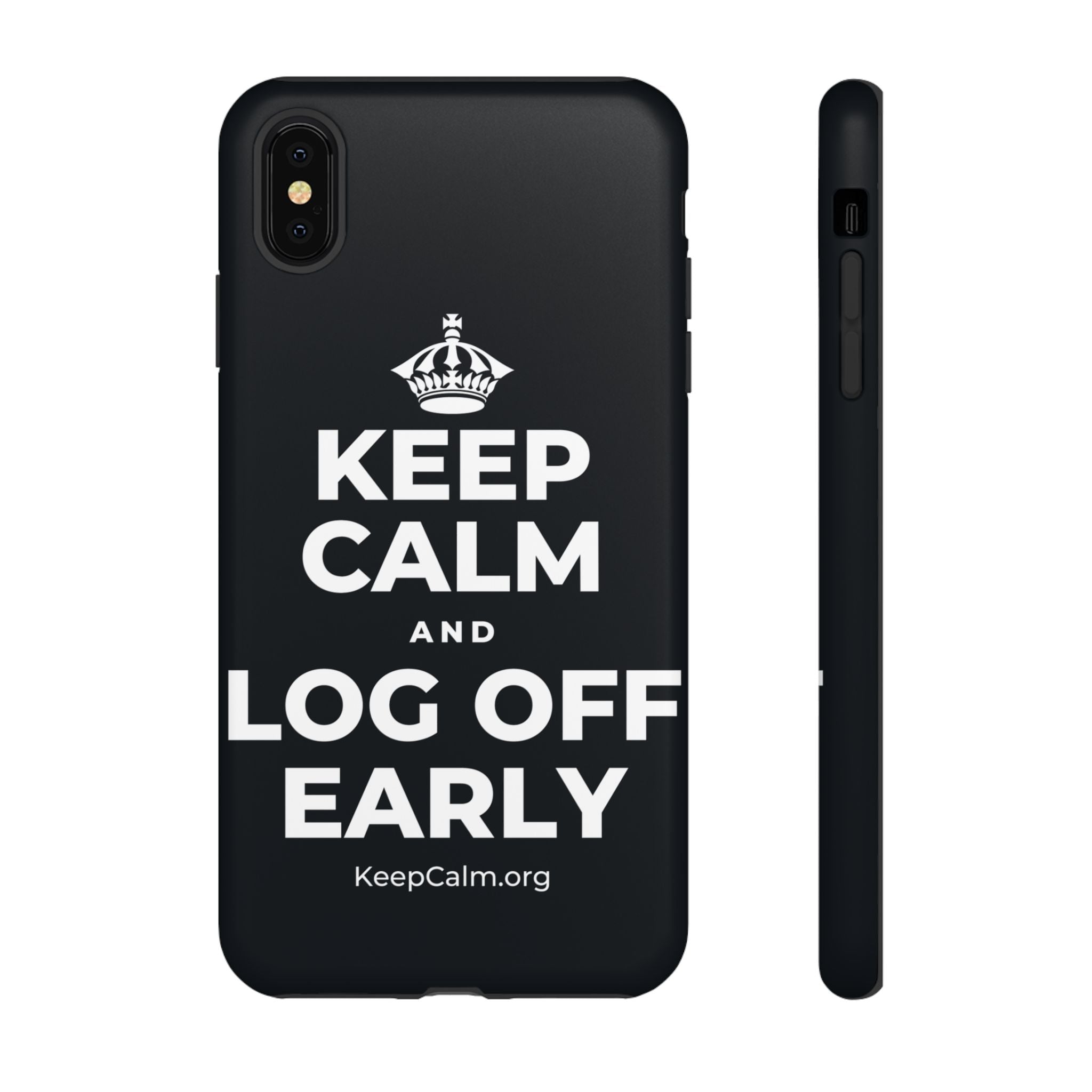 KEEP CALM AND LOG OFF EARLY Phone Case (Dark)