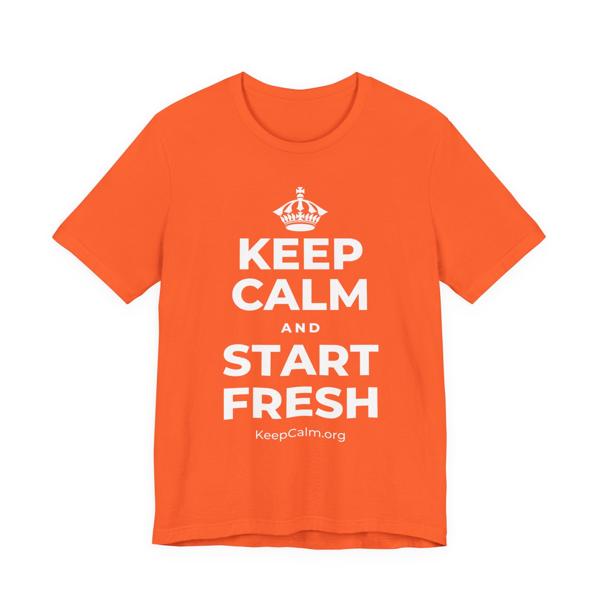 KEEP CALM AND START FRESH T-Shirt (Baby Blue–Silver)