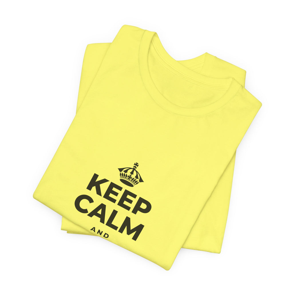 KEEP CALM AND CHASE GREATNESS T-Shirt (Soft Cream–Heather Mauve)