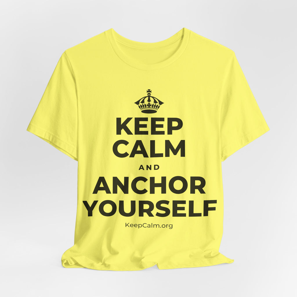 KEEP CALM AND ANCHOR YOURSELF T-Shirt (Soft Cream–Heather Mauve)