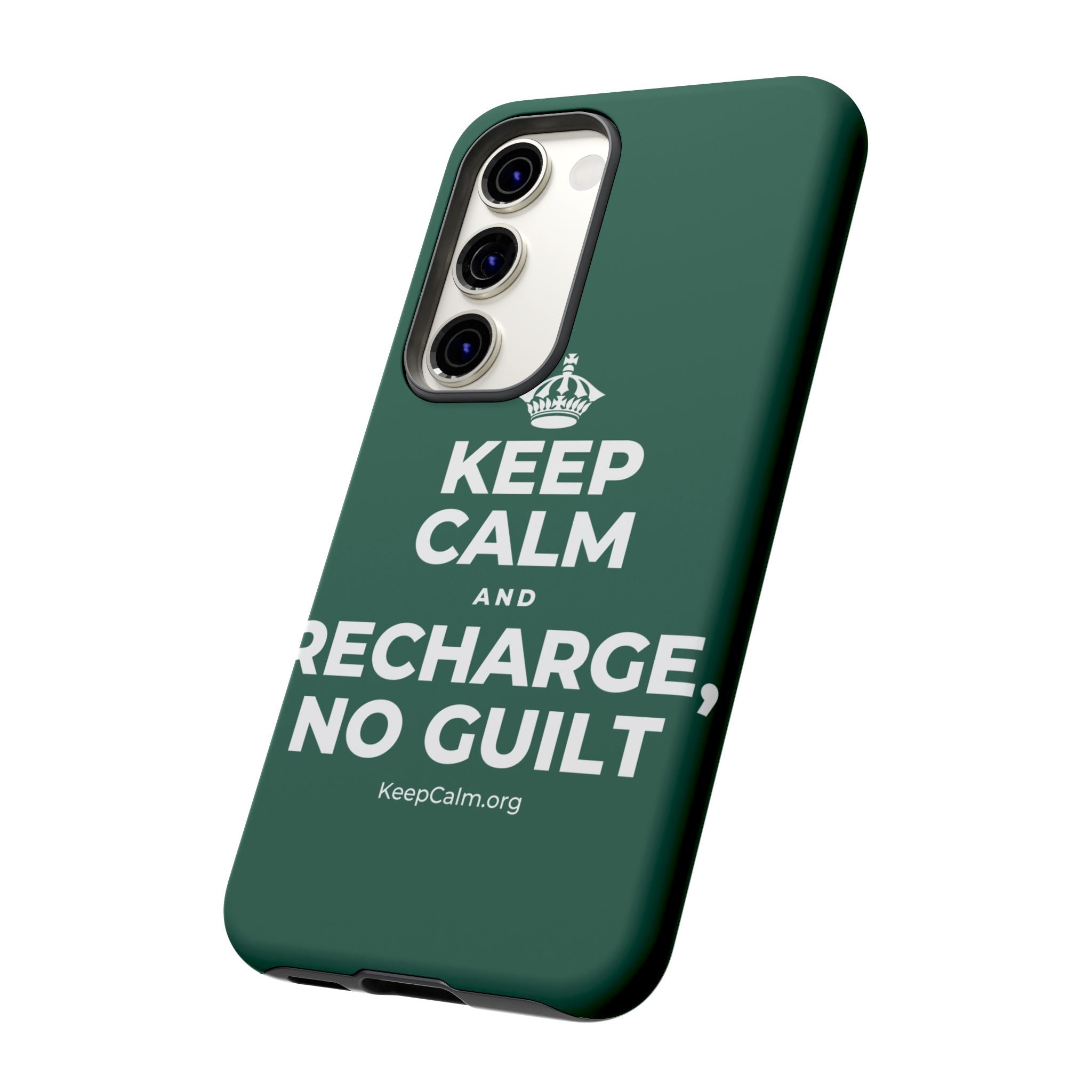 KEEP CALM AND RECHARGE, NO GUILT Phone Case