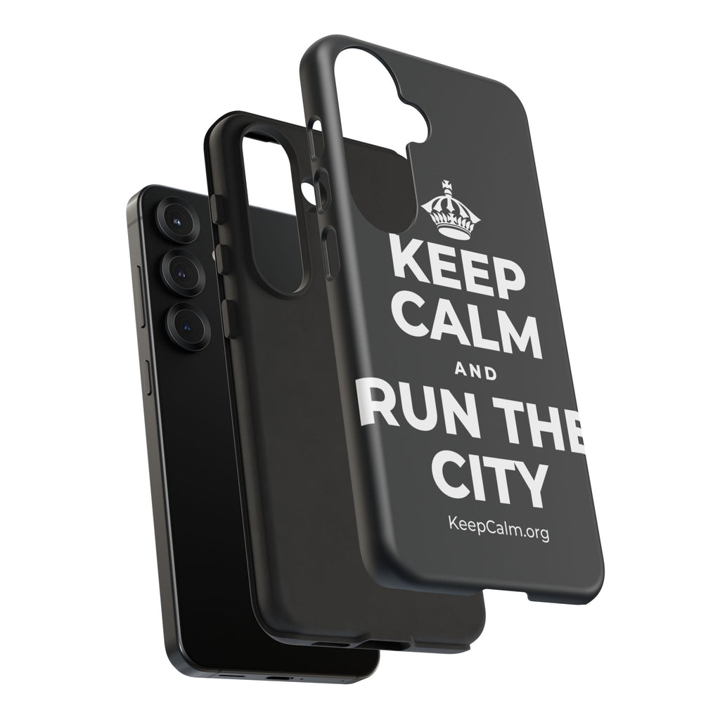 KEEP CALM AND RUN THE CITY Phone Case (Dark)