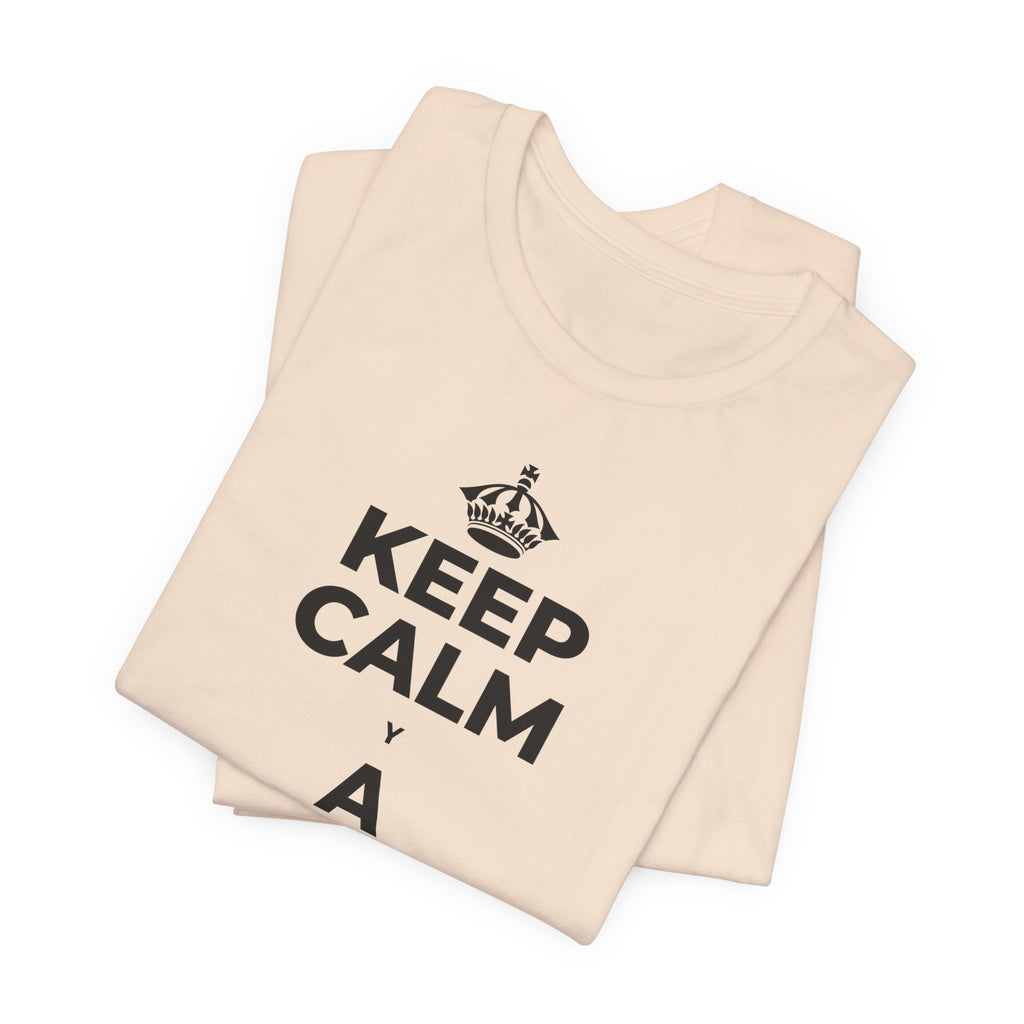 KEEP CALM Y A SORBOS, NO DE GOLPE T-Shirt (Soft Cream–Heather Mauve)