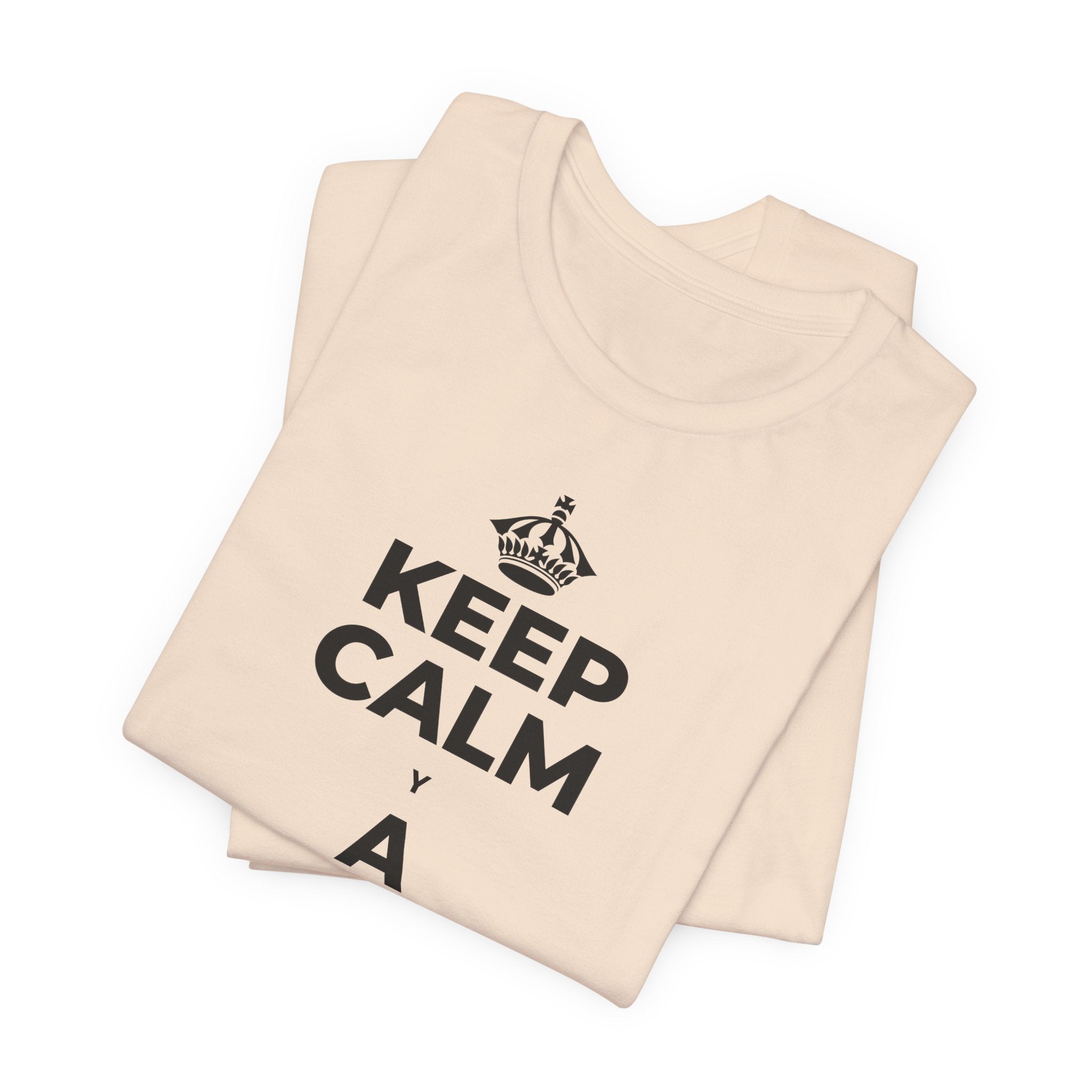 KEEP CALM Y A SORBOS, NO DE GOLPE T-Shirt (Soft Cream–Heather Mauve)