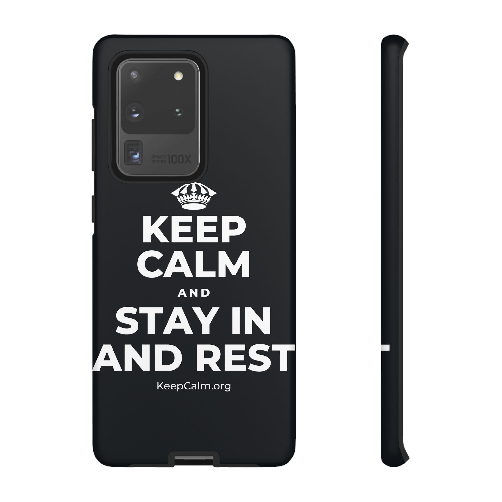 KEEP CALM AND STAY IN AND REST Phone Case (Dark)