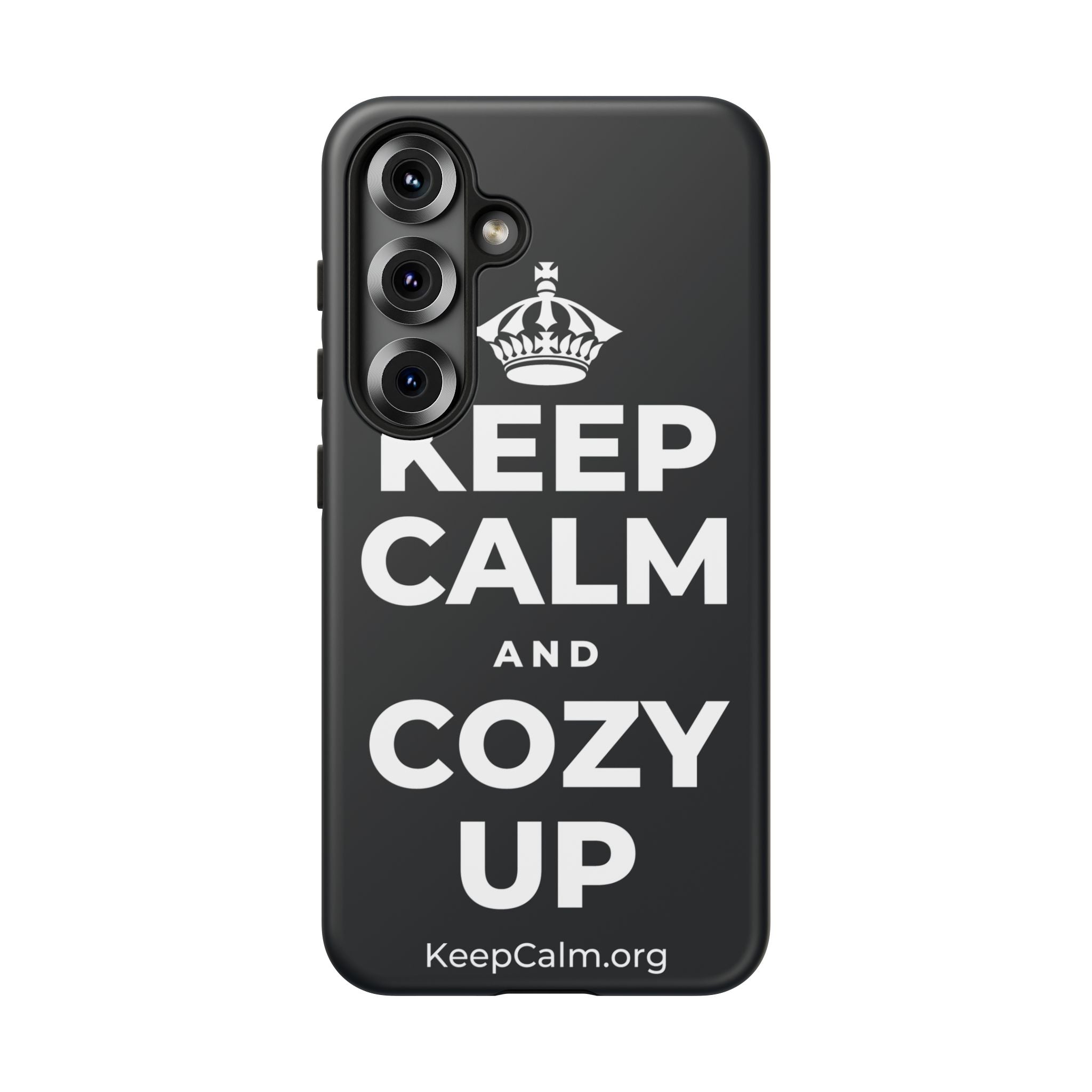 KEEP CALM AND COZY UP Phone Case (Dark)