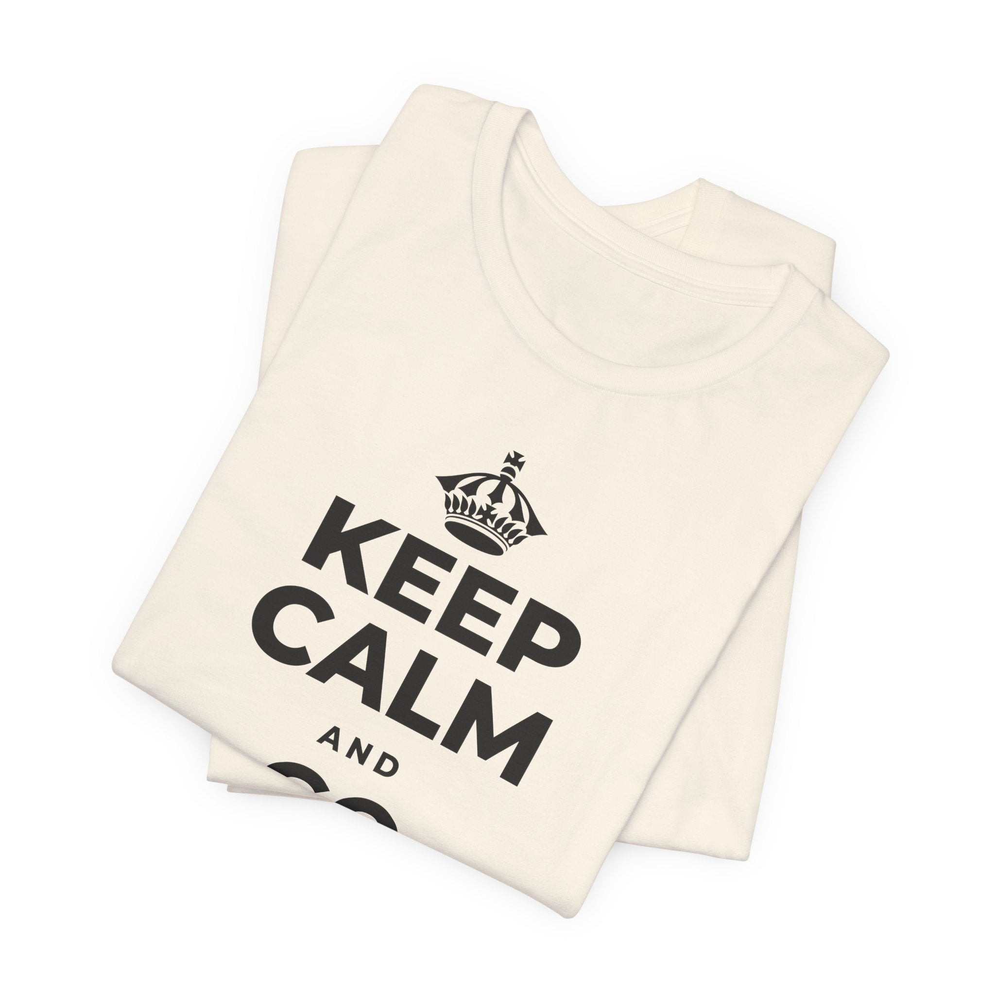 KEEP CALM AND GO FOR A WALK T-Shirt (White–Asphalt)