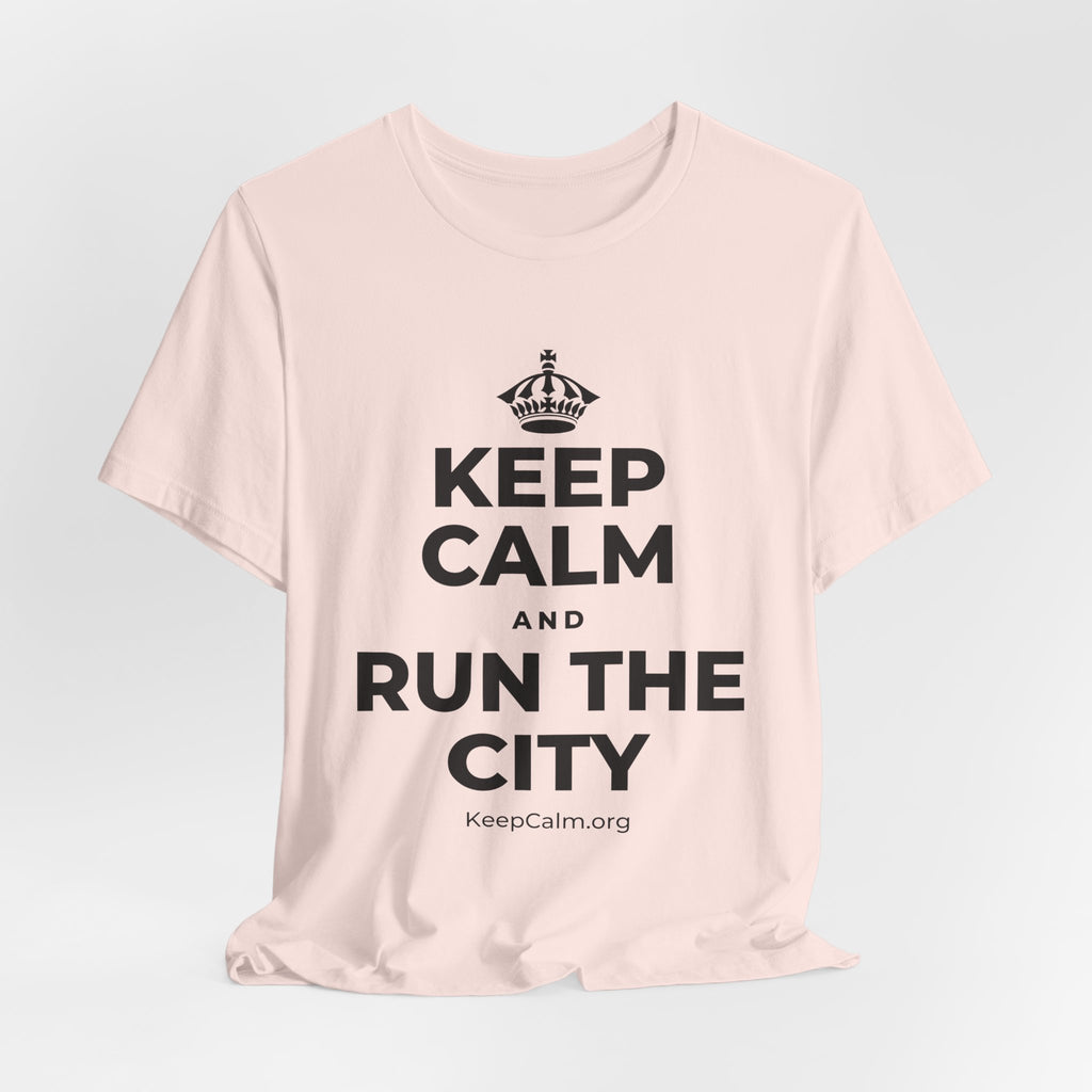 KEEP CALM AND RUN THE CITY T-Shirt (Soft Cream–Heather Mauve)