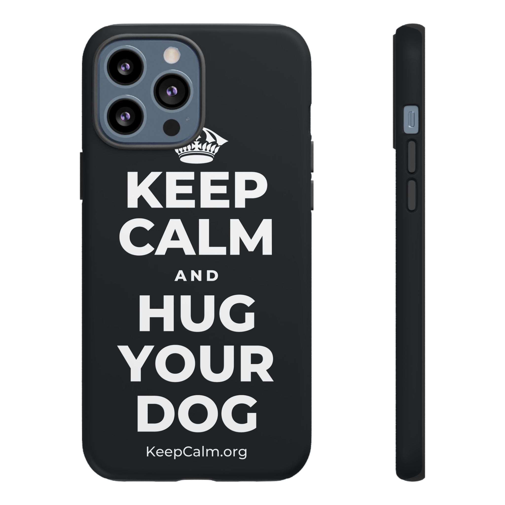 KEEP CALM AND HUG YOUR DOG Phone Case (Dark)