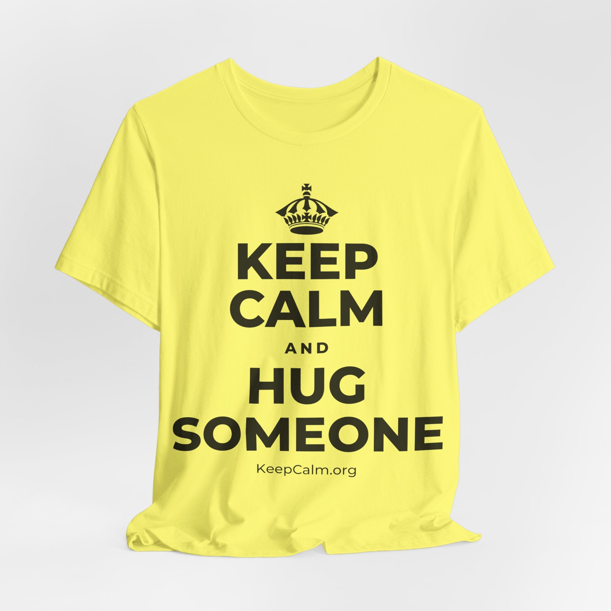 KEEP CALM AND HUG SOMEONE T-Shirt (Soft Cream–Heather Mauve)