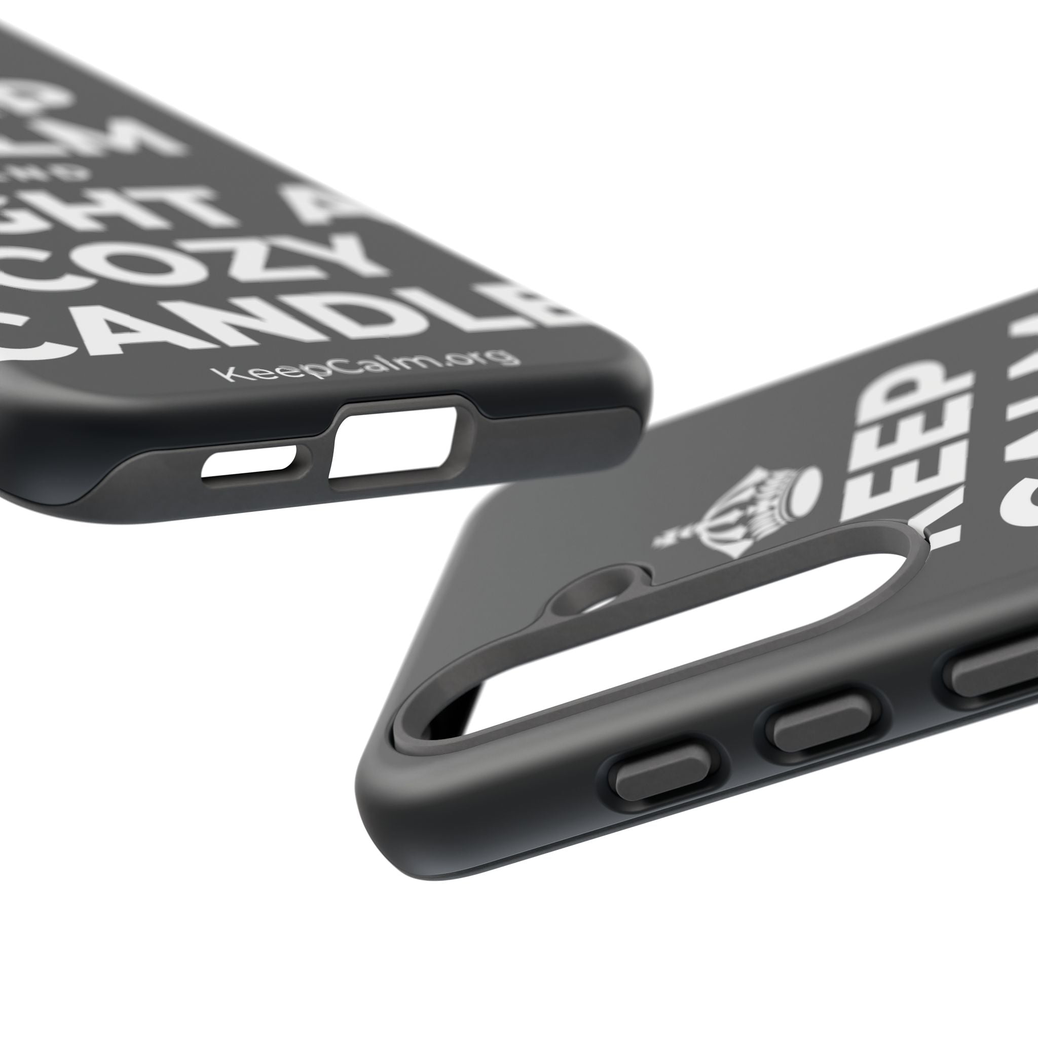 KEEP CALM AND LIGHT A COZY CANDLE Phone Case (Dark)
