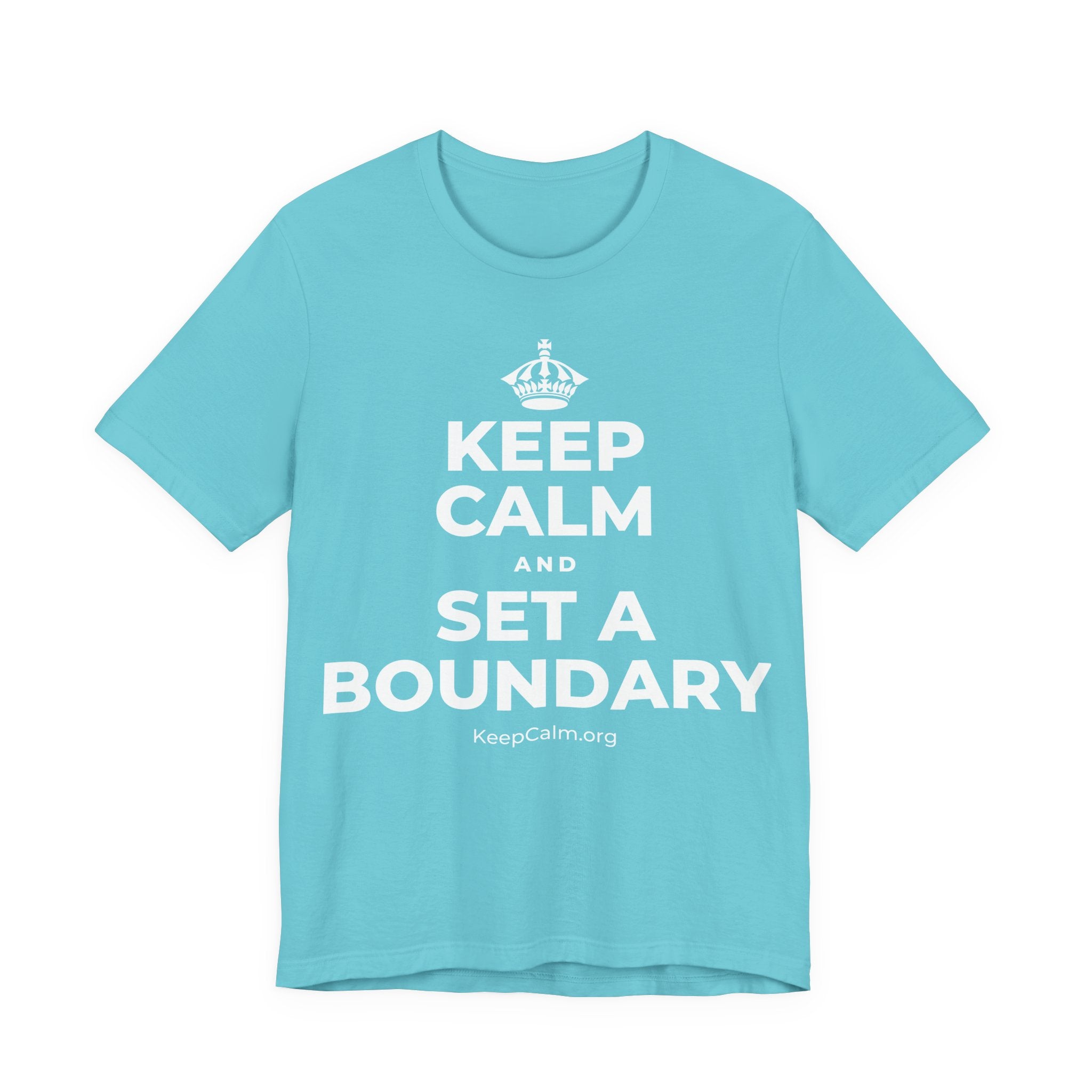 KEEP CALM AND SET A BOUNDARY T-Shirt (Soft Cream–Heather Mauve)