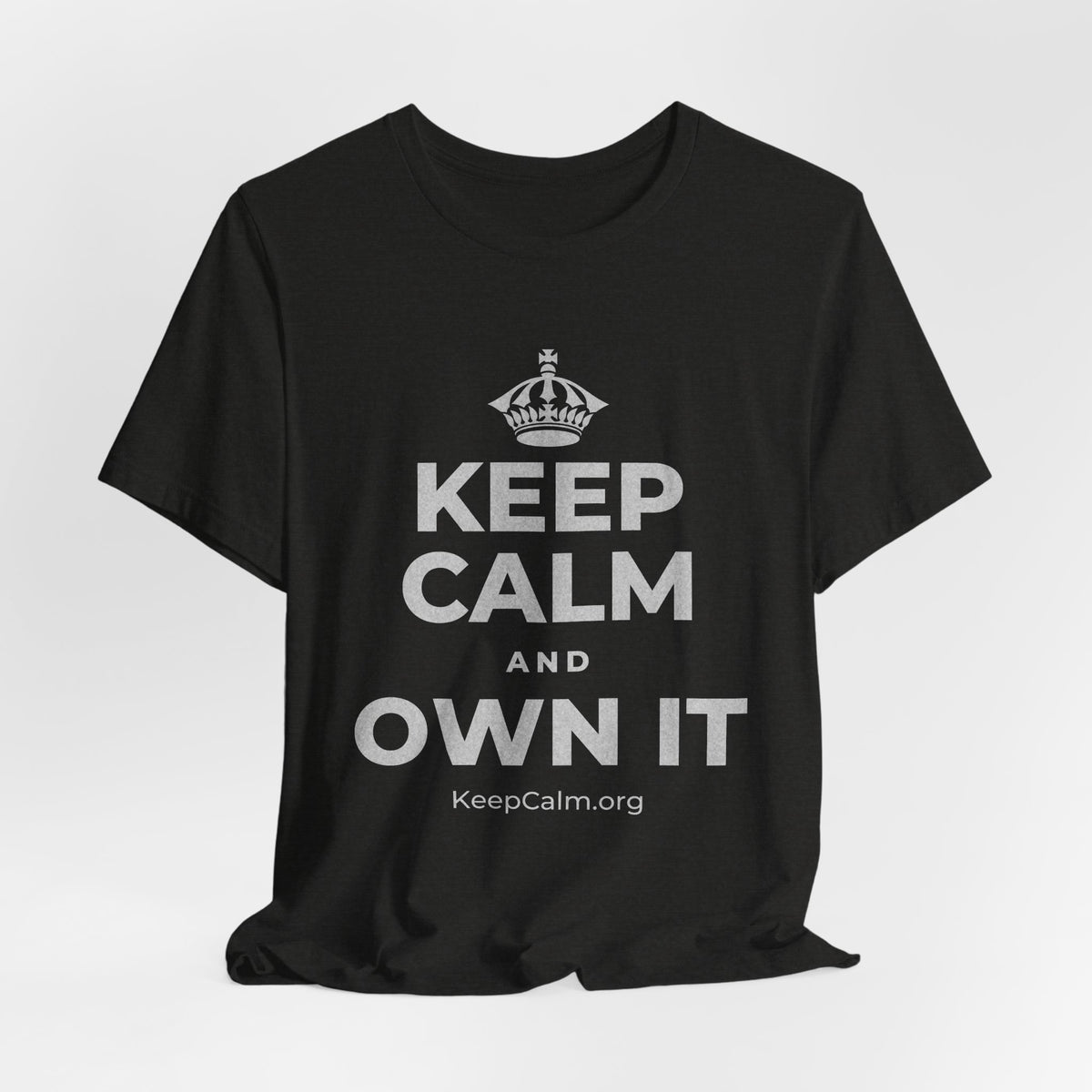 KEEP CALM AND OWN IT T-Shirt (Soft Cream–Heather Mauve)