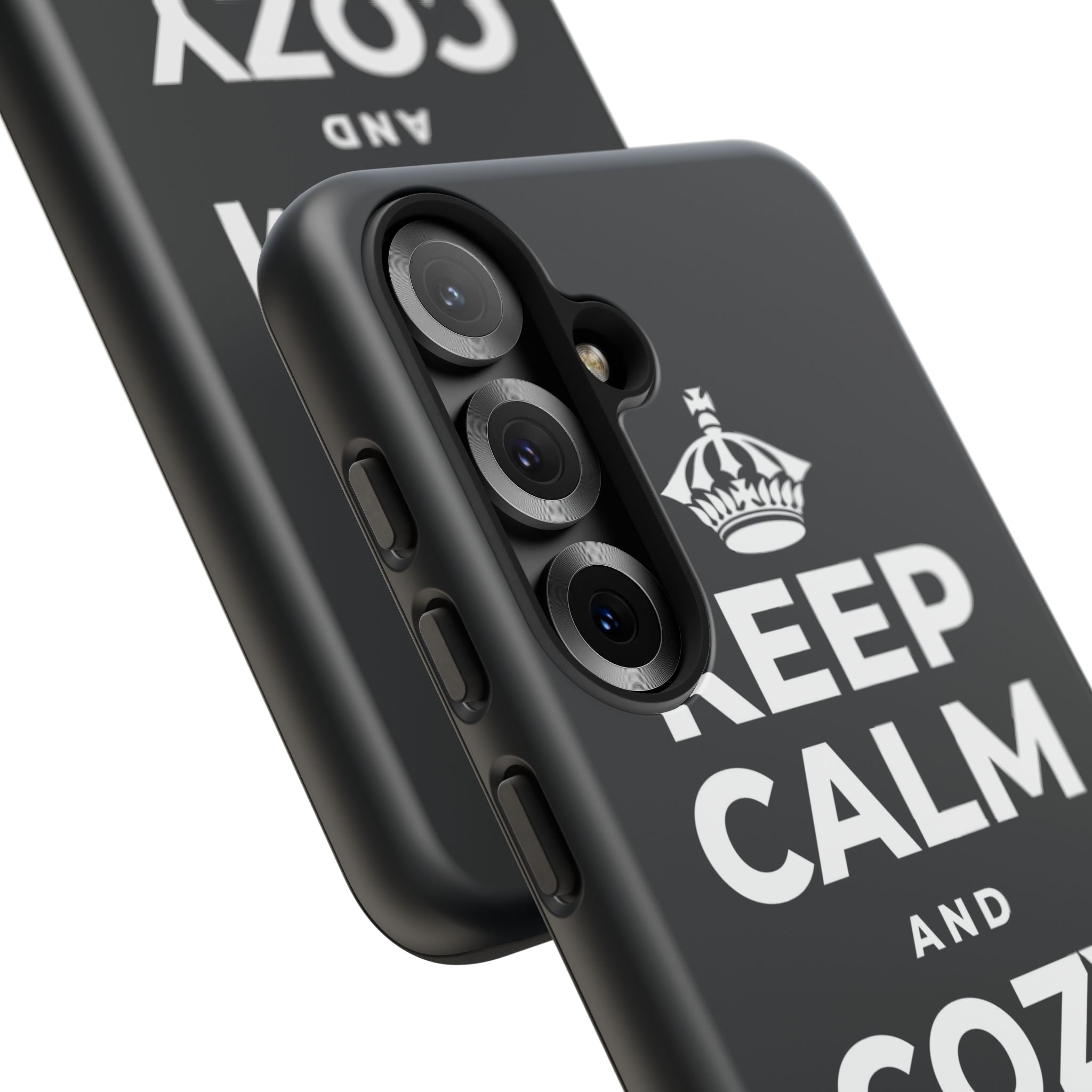 KEEP CALM AND COZY UP INSIDE Phone Case (Dark)