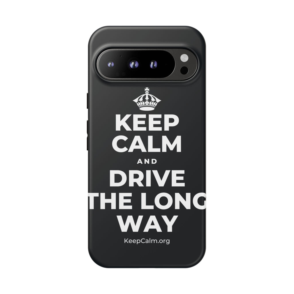 KEEP CALM AND DRIVE THE LONG WAY Phone Case (Dark)