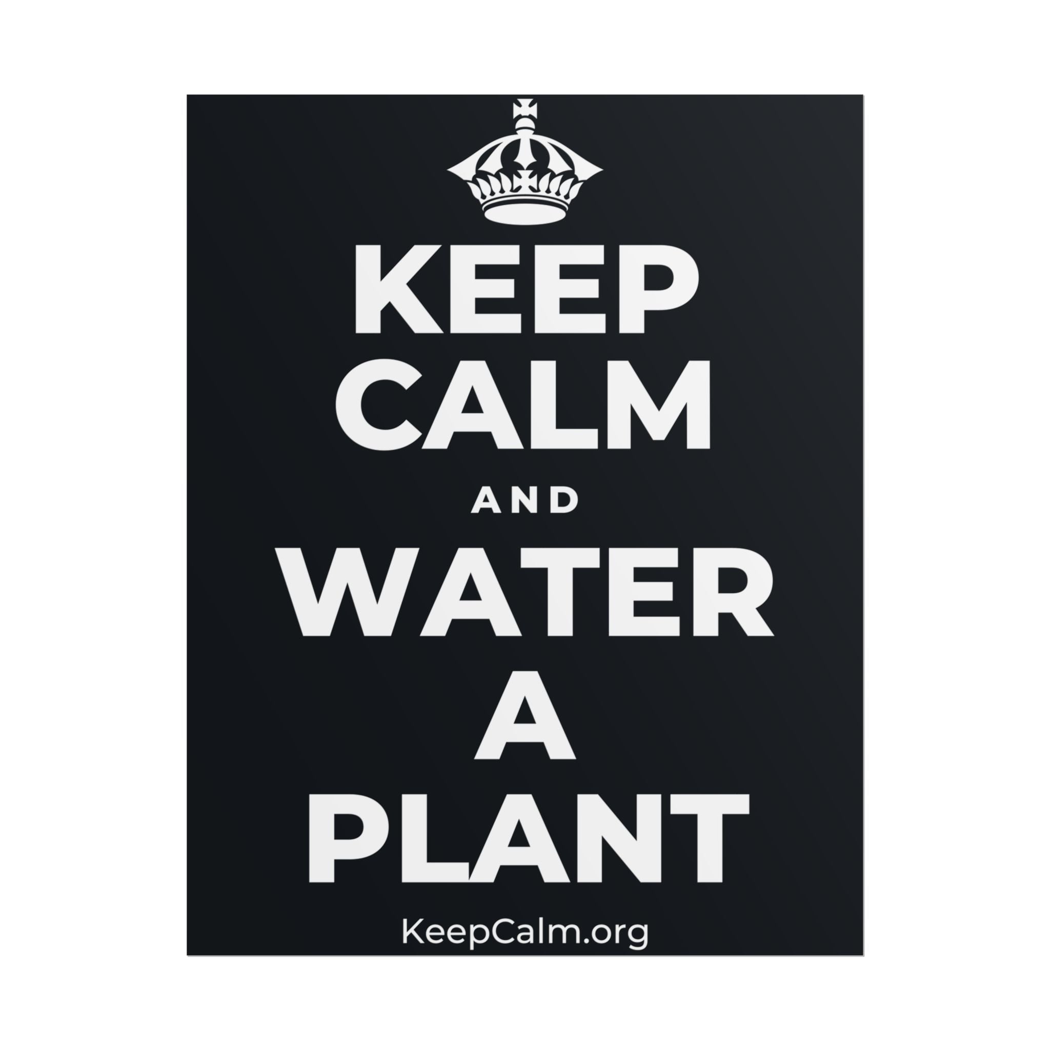 KEEP CALM AND WATER A PLANT Poster (Dark)
