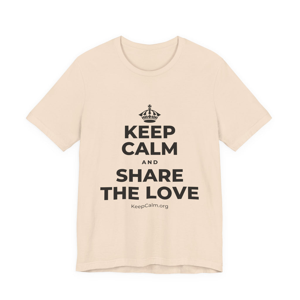 KEEP CALM AND SHARE THE LOVE T-Shirt (Soft Cream–Heather Mauve)