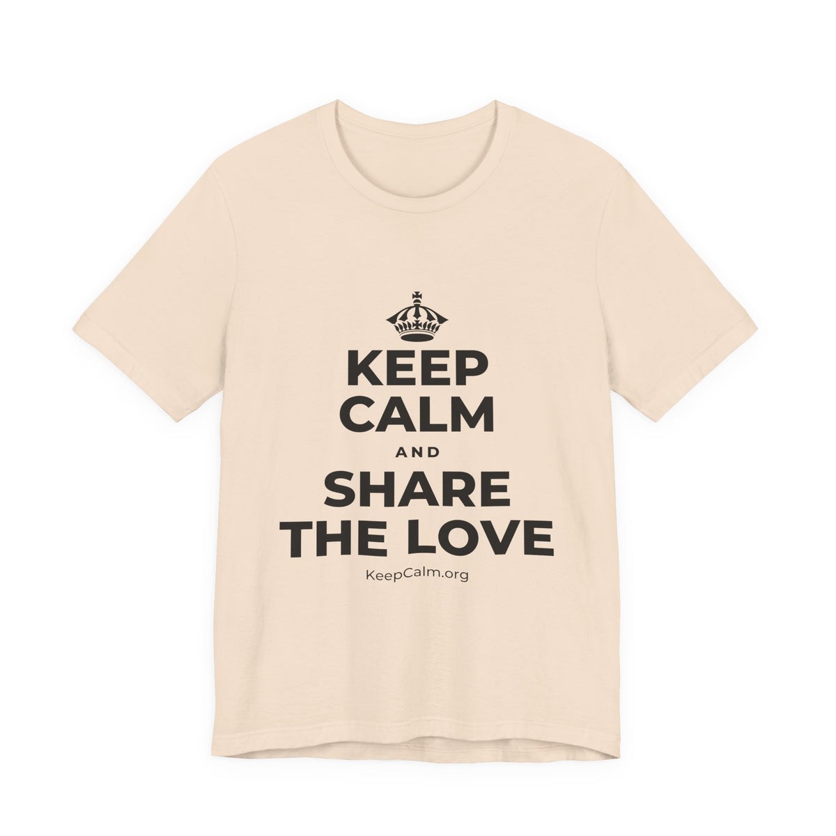 KEEP CALM AND SHARE THE LOVE T-Shirt (Soft Cream–Heather Mauve)