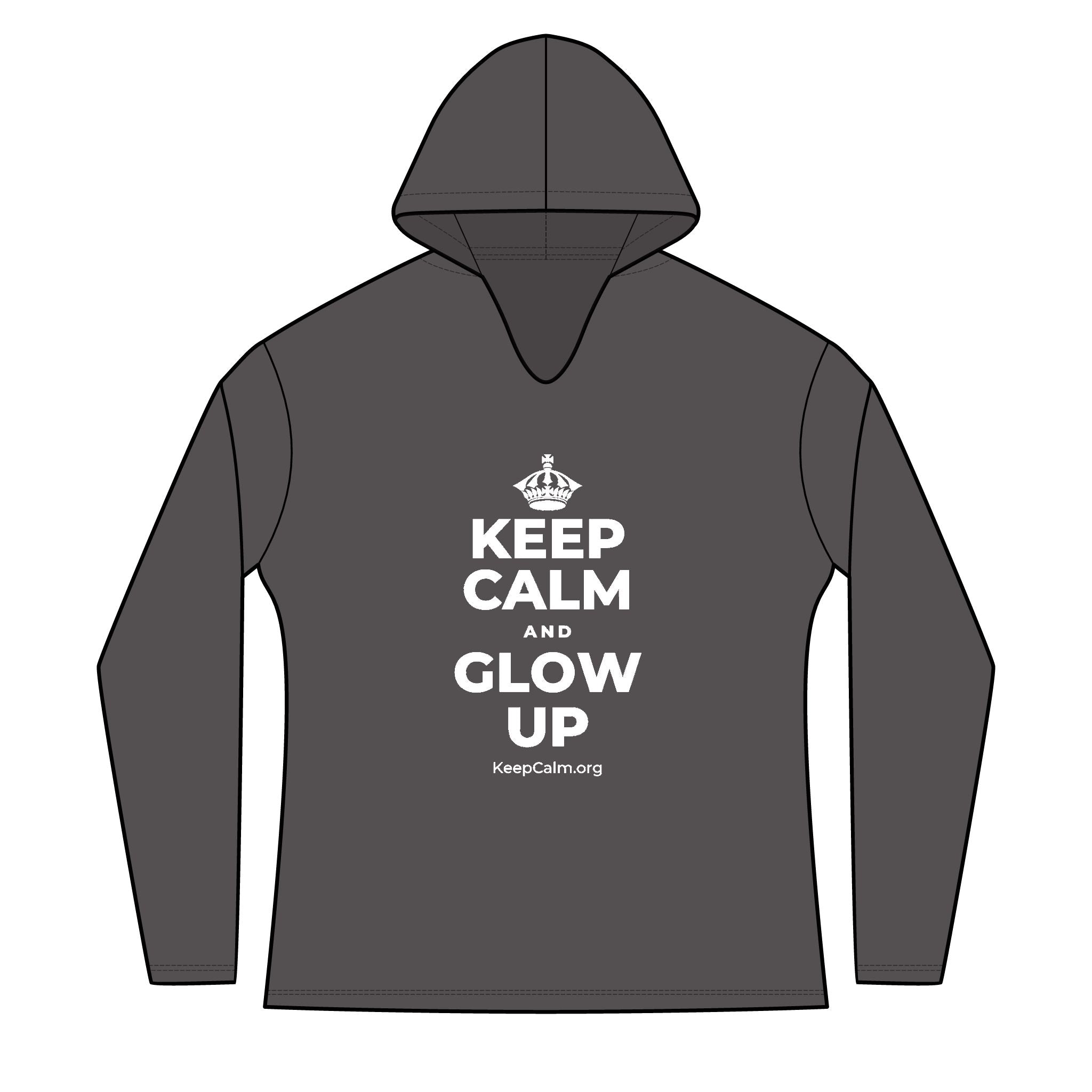 KEEP CALM AND GLOW UP Women's Long Sleeve Hoodie