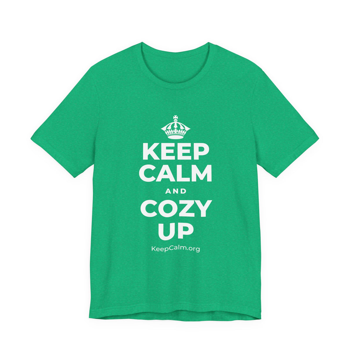 KEEP CALM AND COZY UP T-Shirt (Baby Blue–Silver)