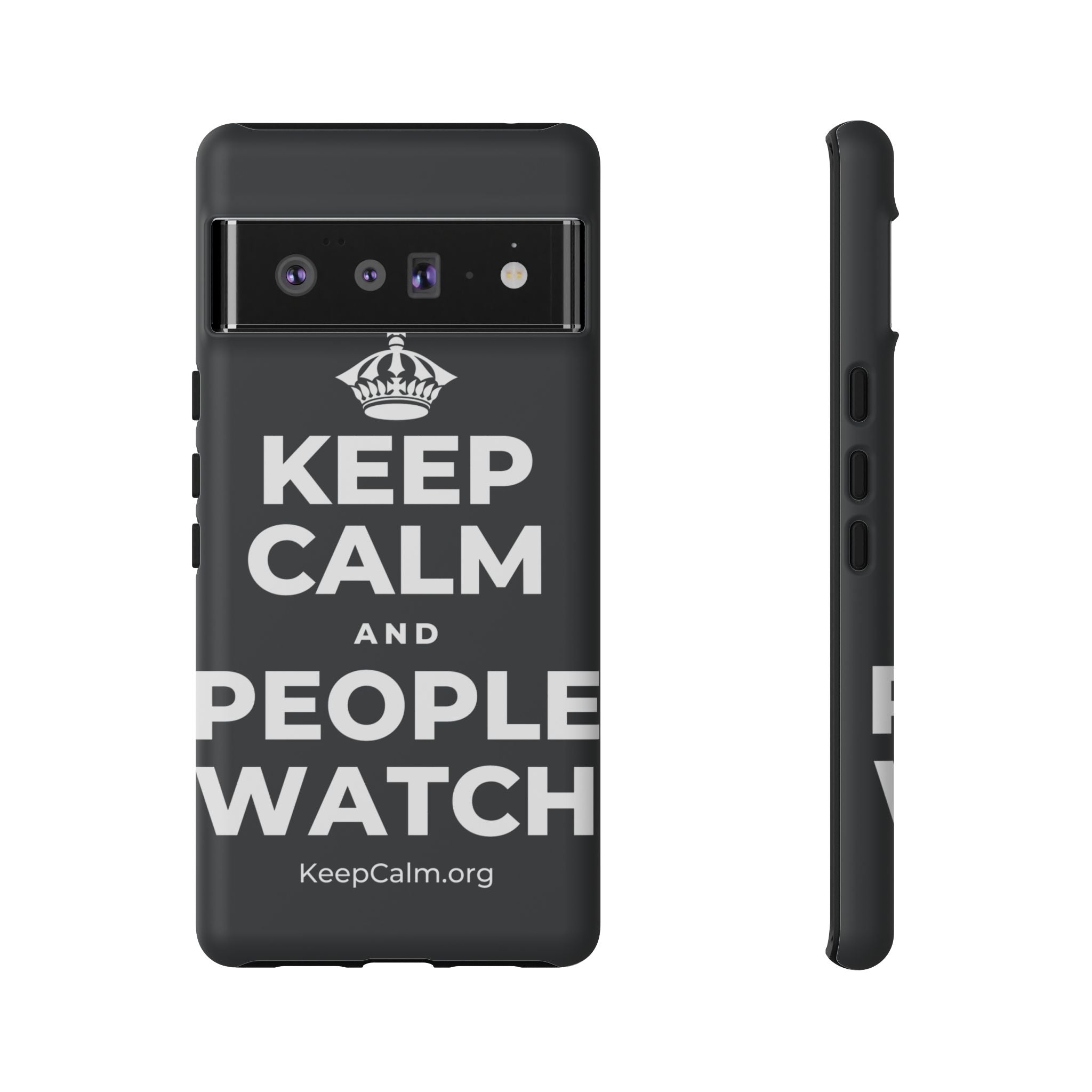 KEEP CALM AND PEOPLE WATCH Phone Case (Dark)