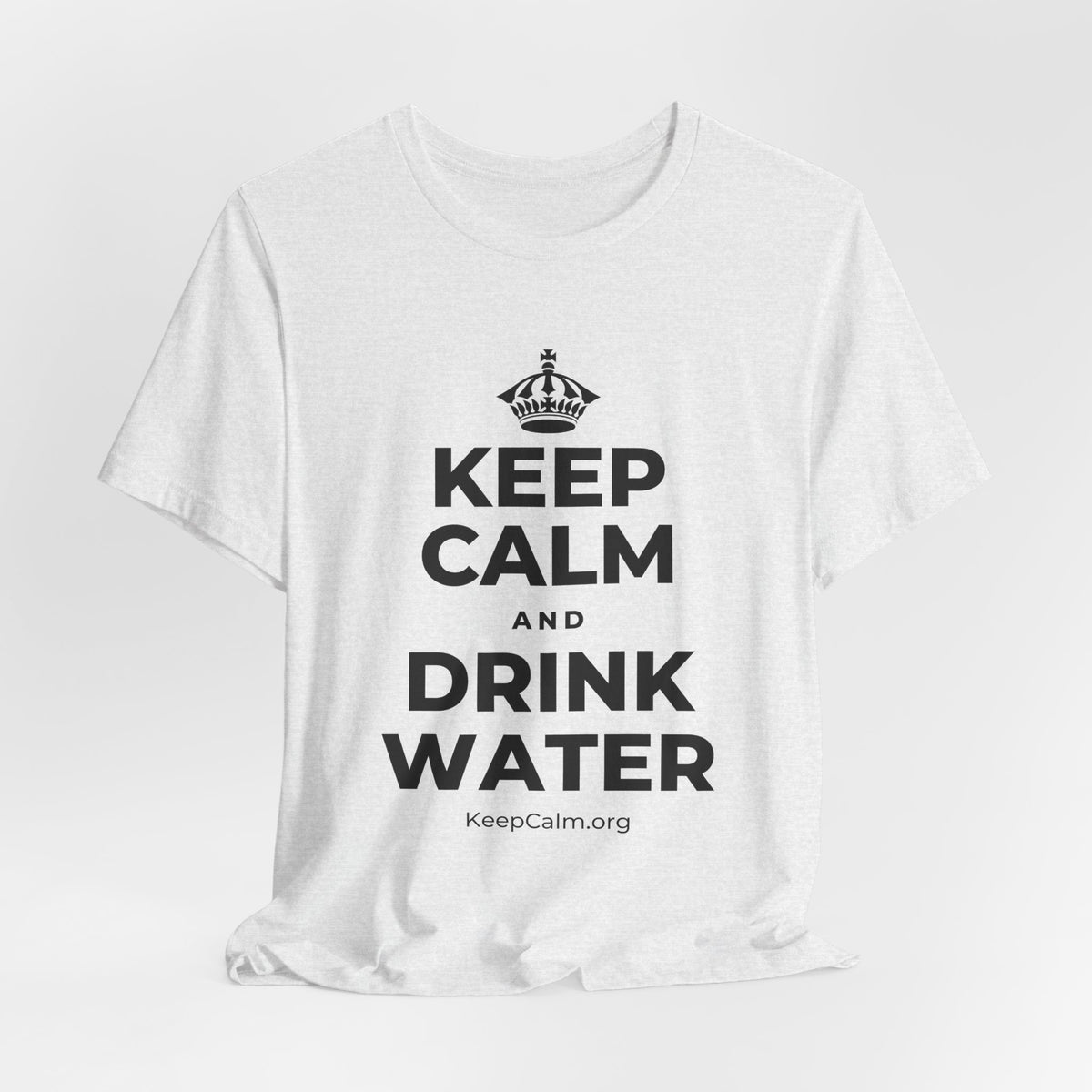 KEEP CALM AND DRINK WATER T-Shirt (Soft Cream–Heather Mauve)