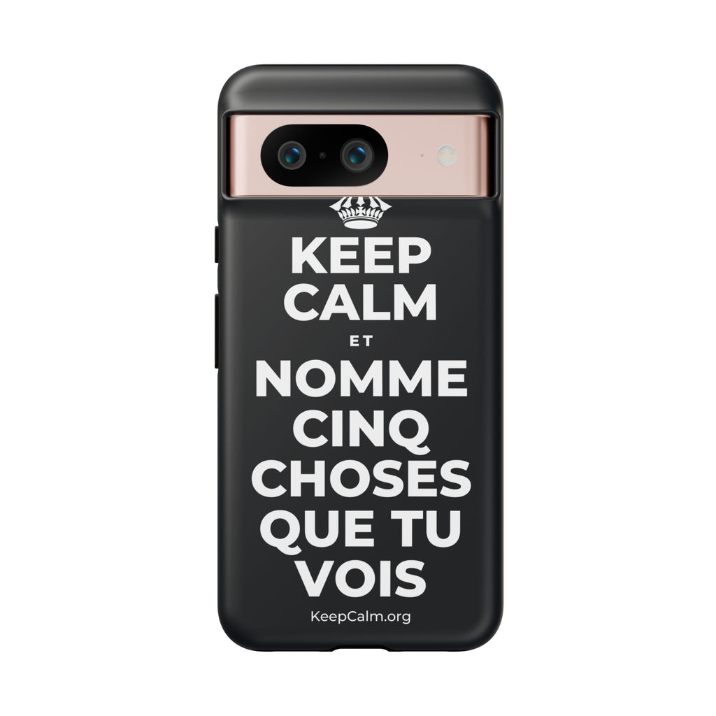 KEEP CALM ET NOMME CINQ CHOSES QUE TU VOIS Phone Case (Dark)