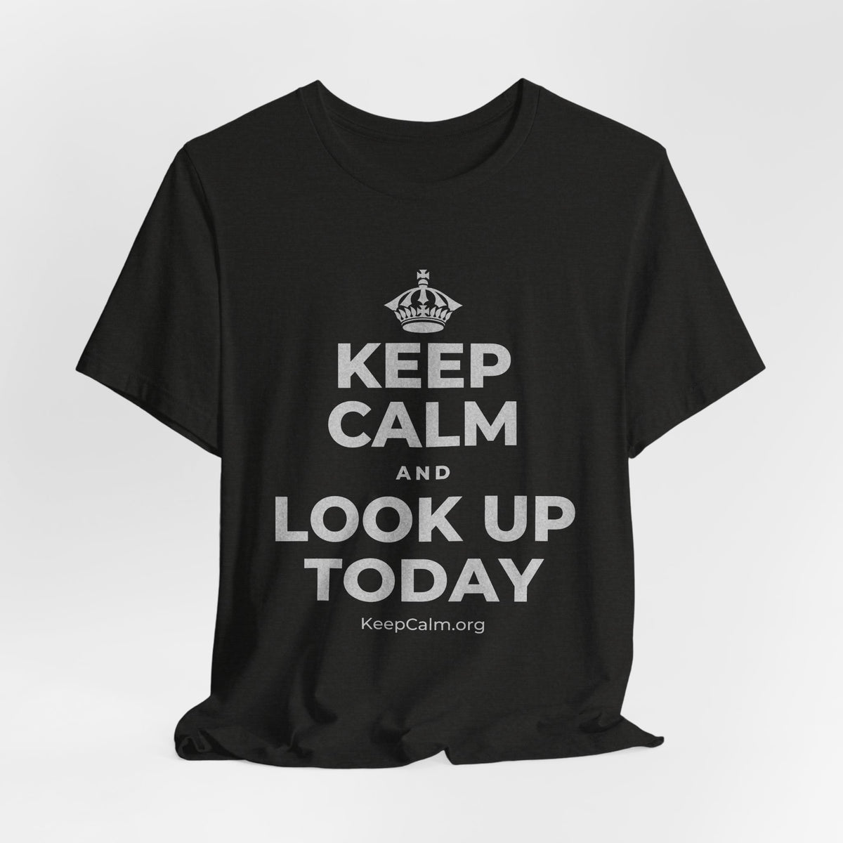 KEEP CALM AND LOOK UP TODAY T-Shirt (Soft Cream–Heather Mauve)