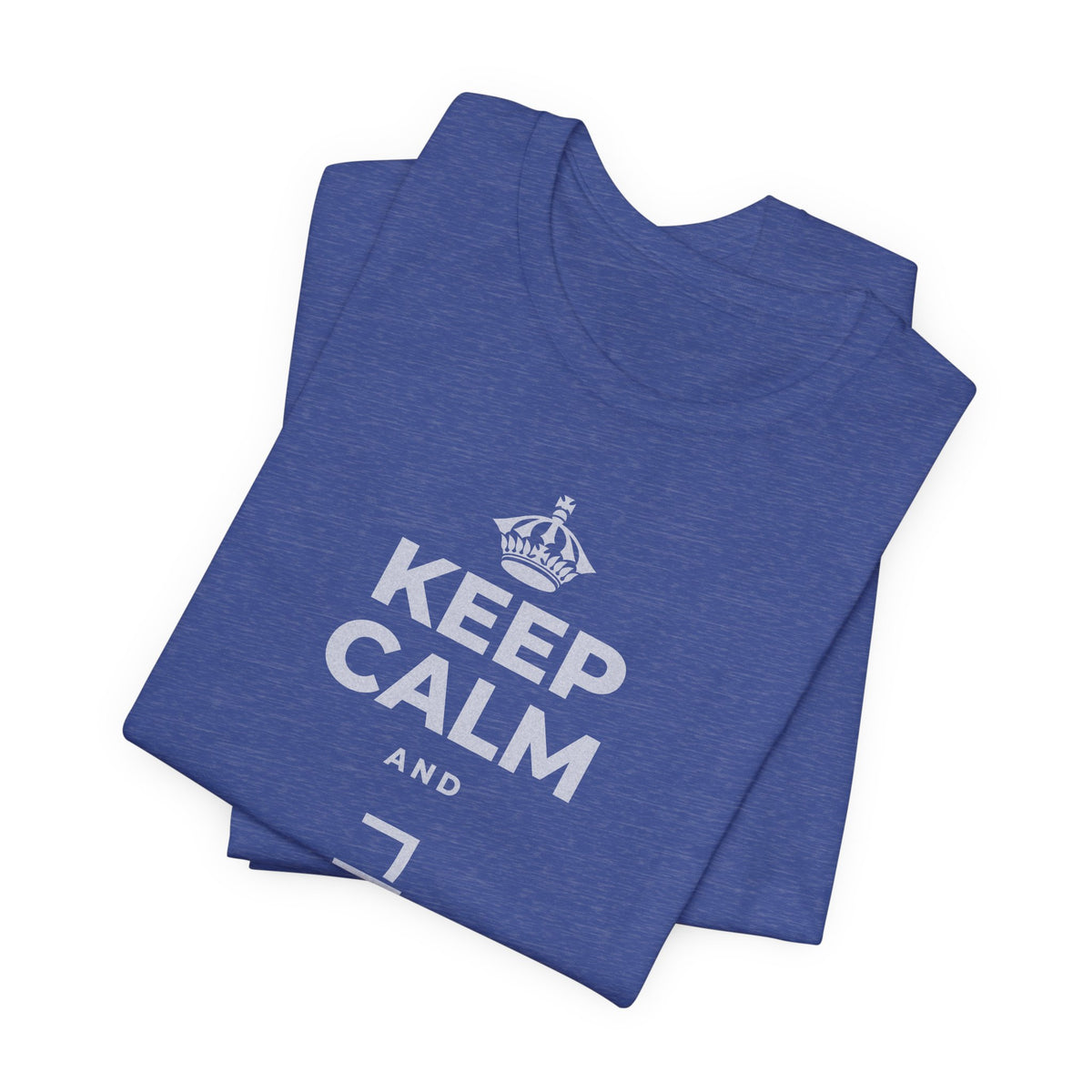 KEEP CALM AND 그 질문을 해요 T-Shirt (Baby Blue–Silver)