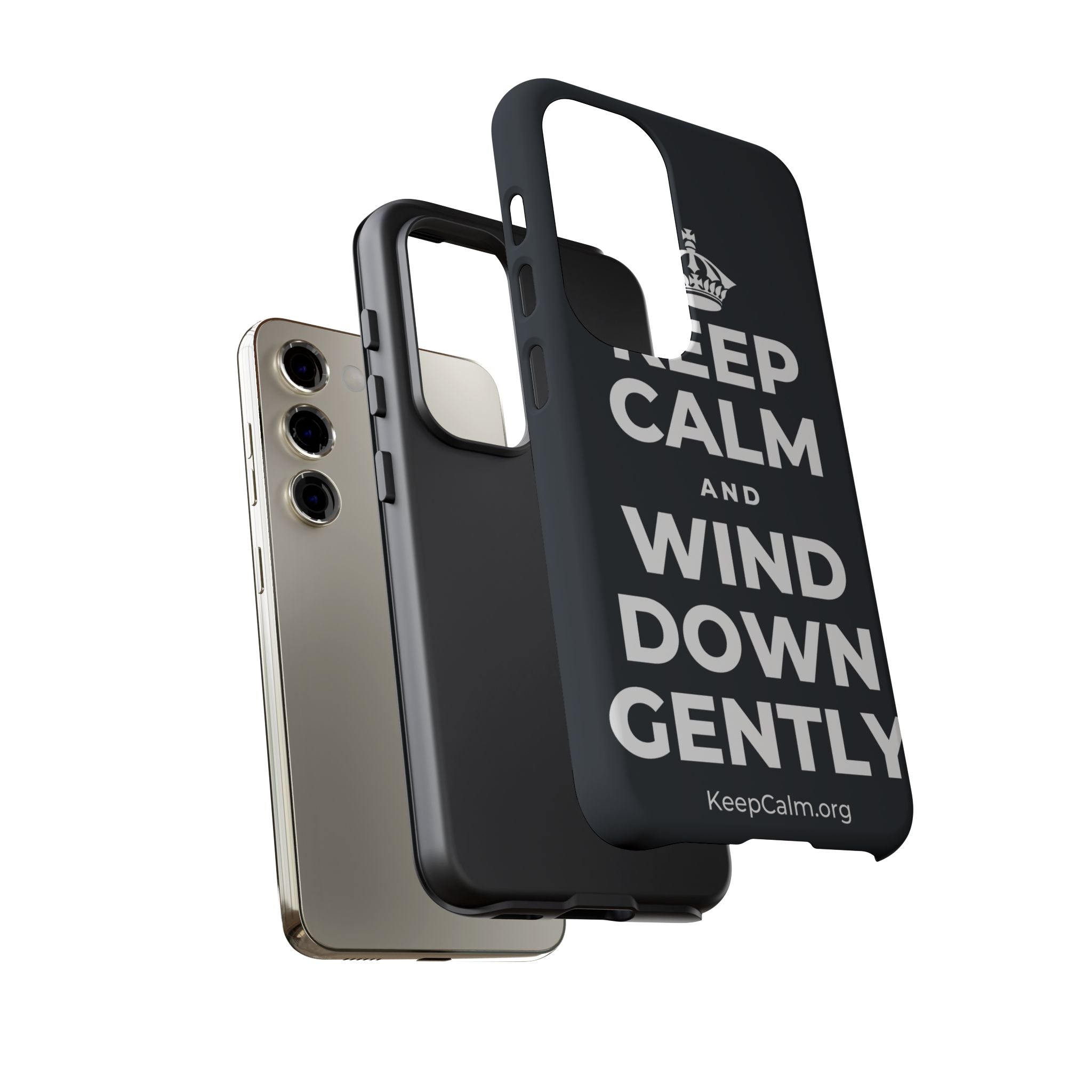 KEEP CALM AND WIND DOWN GENTLY Phone Case (Dark)