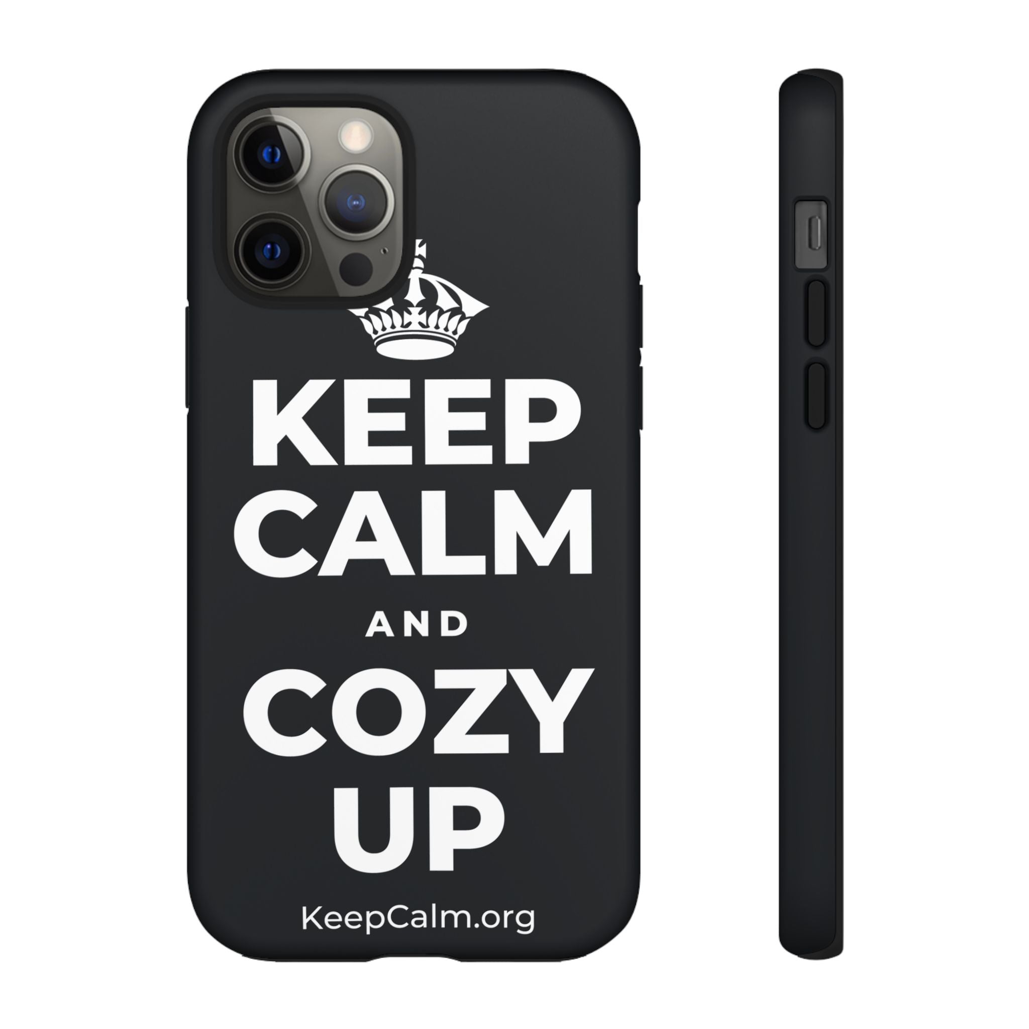 KEEP CALM AND COZY UP Phone Case (Dark)
