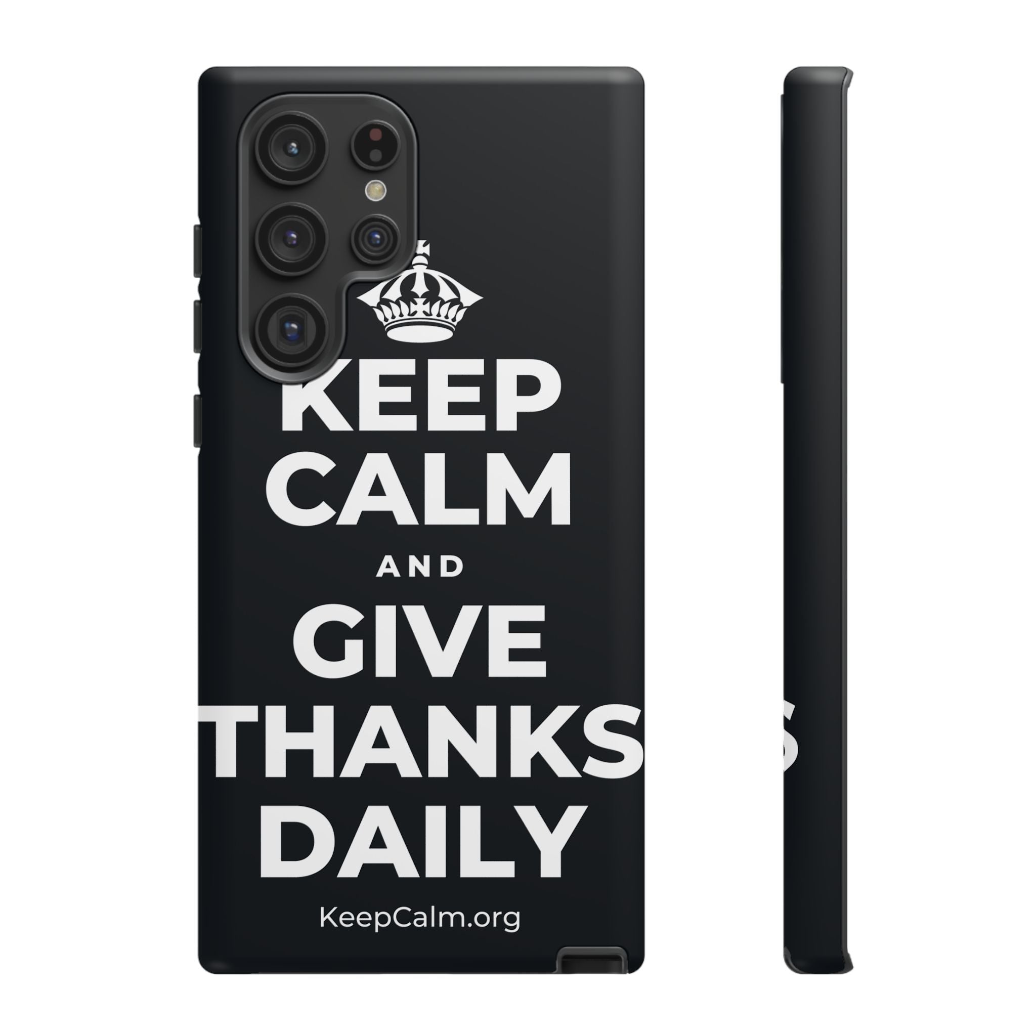 KEEP CALM AND GIVE THANKS DAILY Phone Case (Dark)