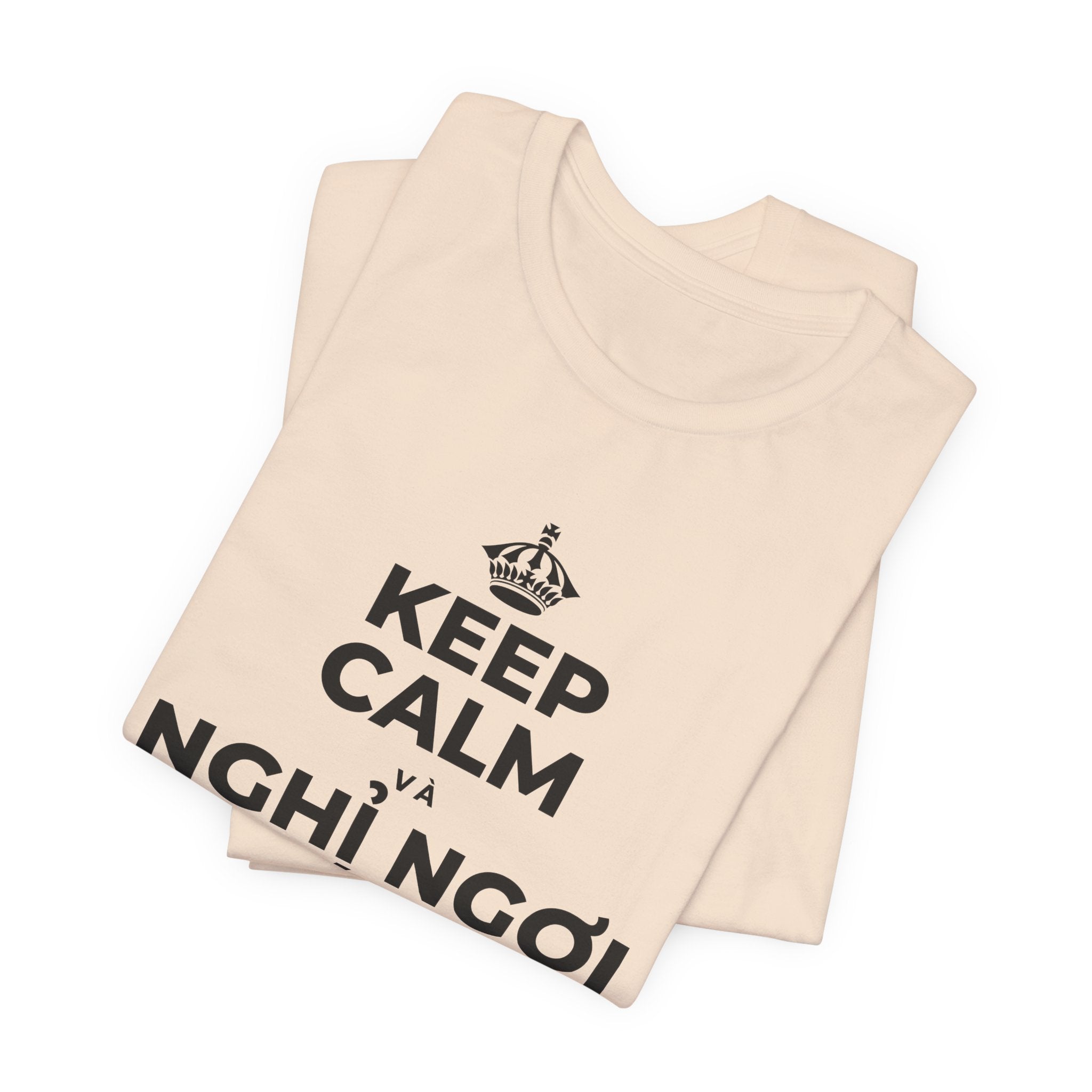 KEEP CALM VÀ NGHỈ NGƠI XỨNG ĐÁNG CỦA BẠN T-Shirt (Soft Cream–Heather Mauve)