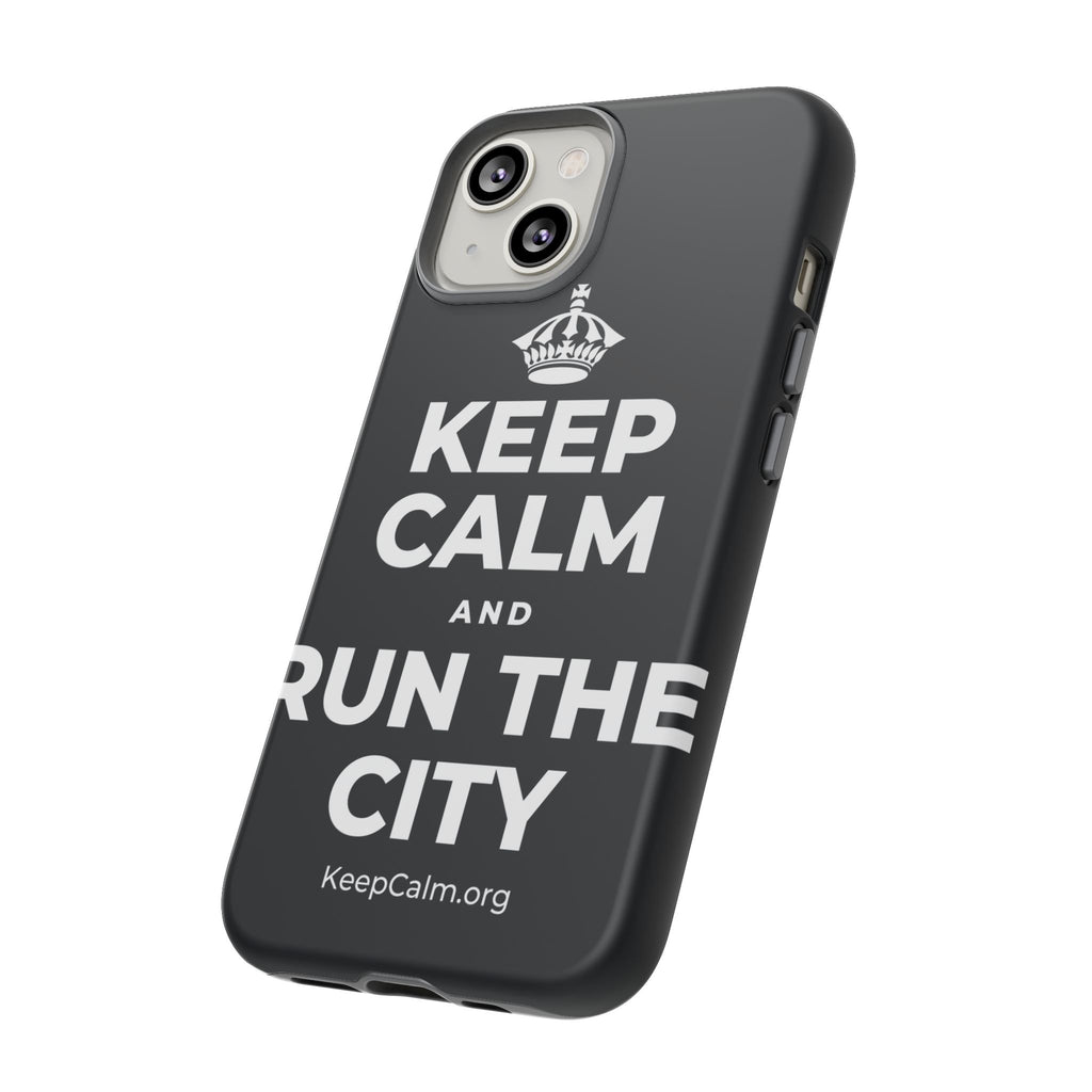 KEEP CALM AND RUN THE CITY Phone Case (Dark)